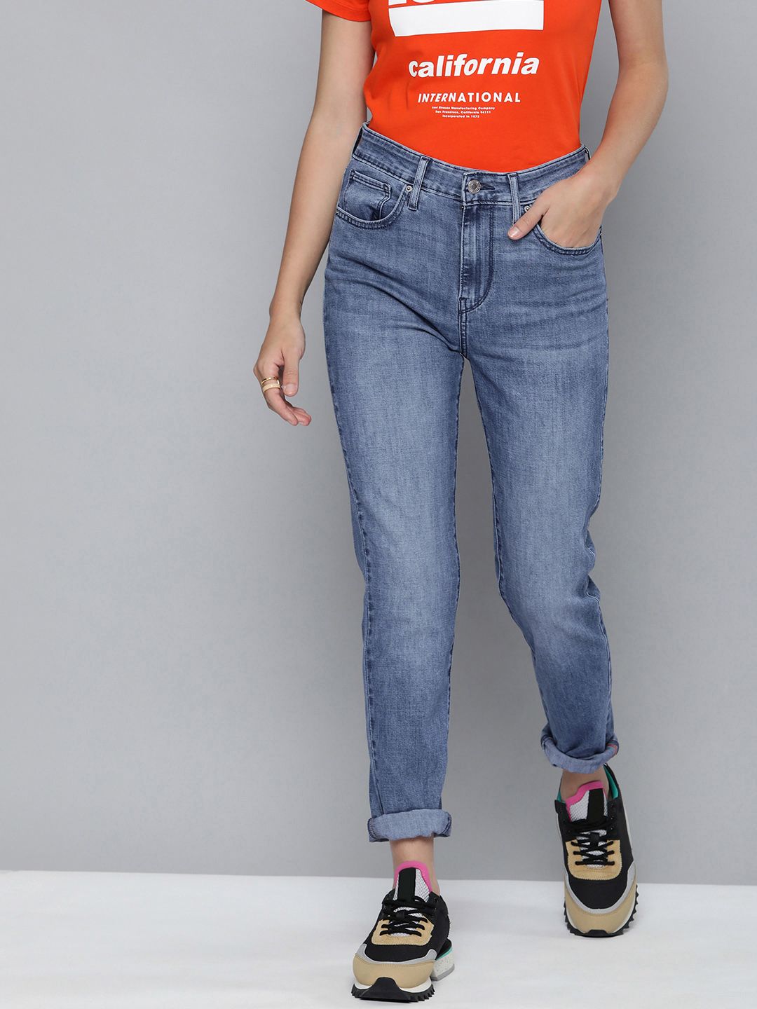 Levis Women Blue 721 Skinny Fit High-Rise Light Fade Stretchable Jeans Price in India