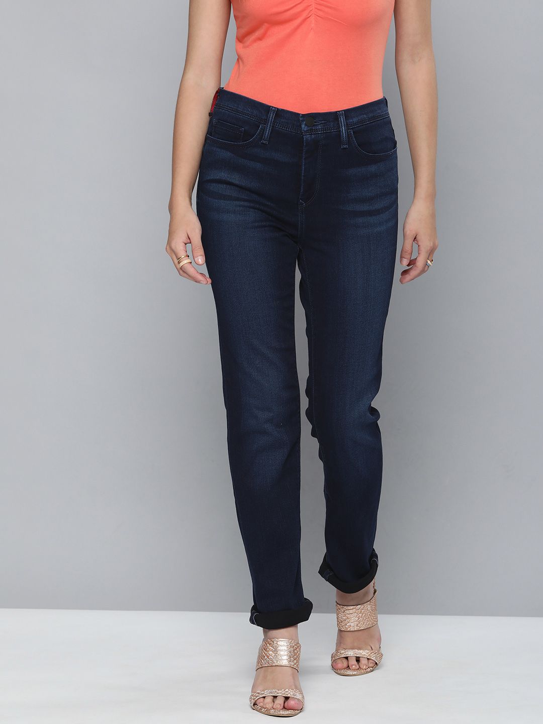 Levis Women Blue Slim Fit Light Fade Stretchable Jeans Price in India