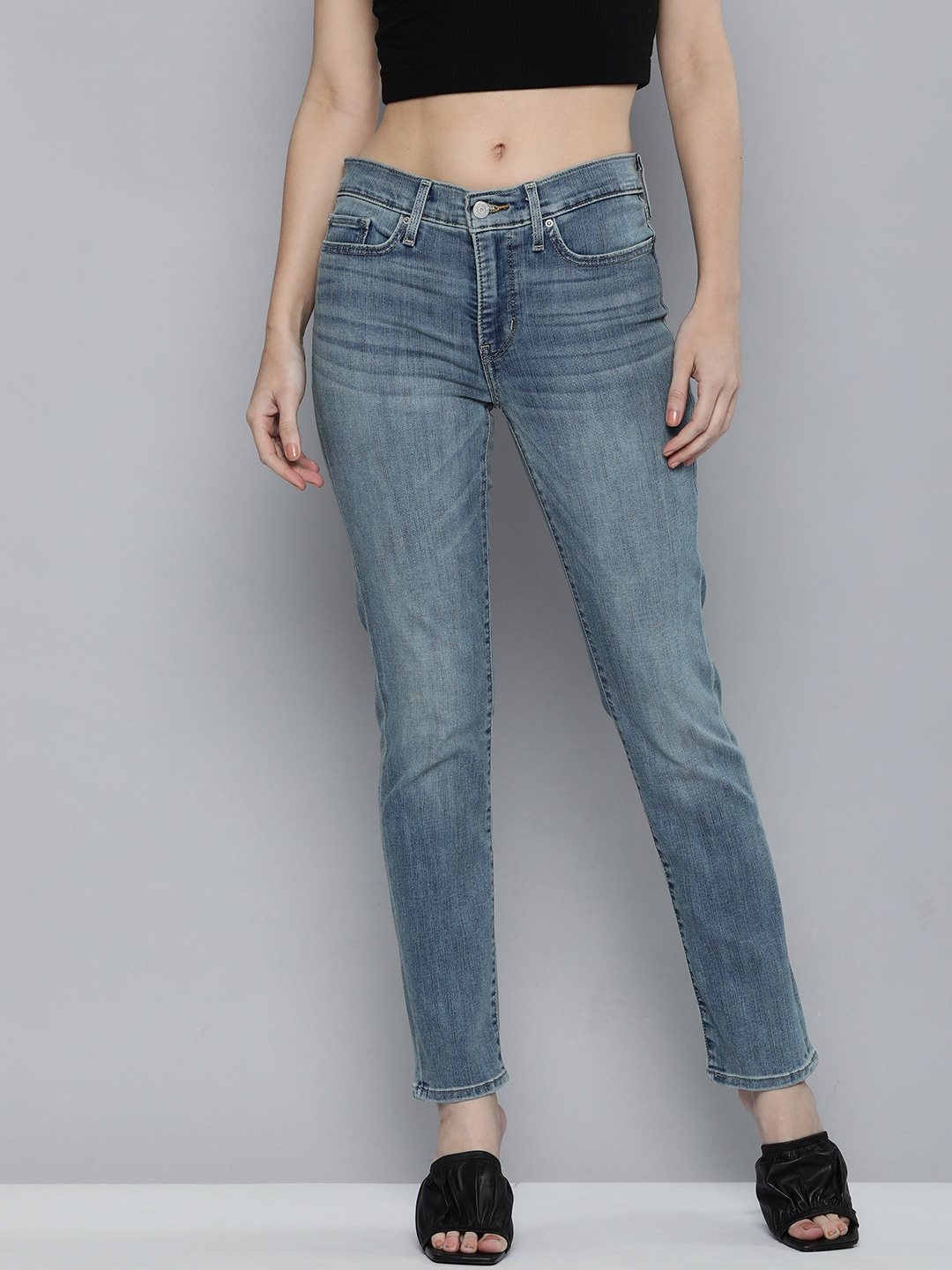 Levis Women Blue Slim Fit Light Fade Stretchable Jeans Price in India