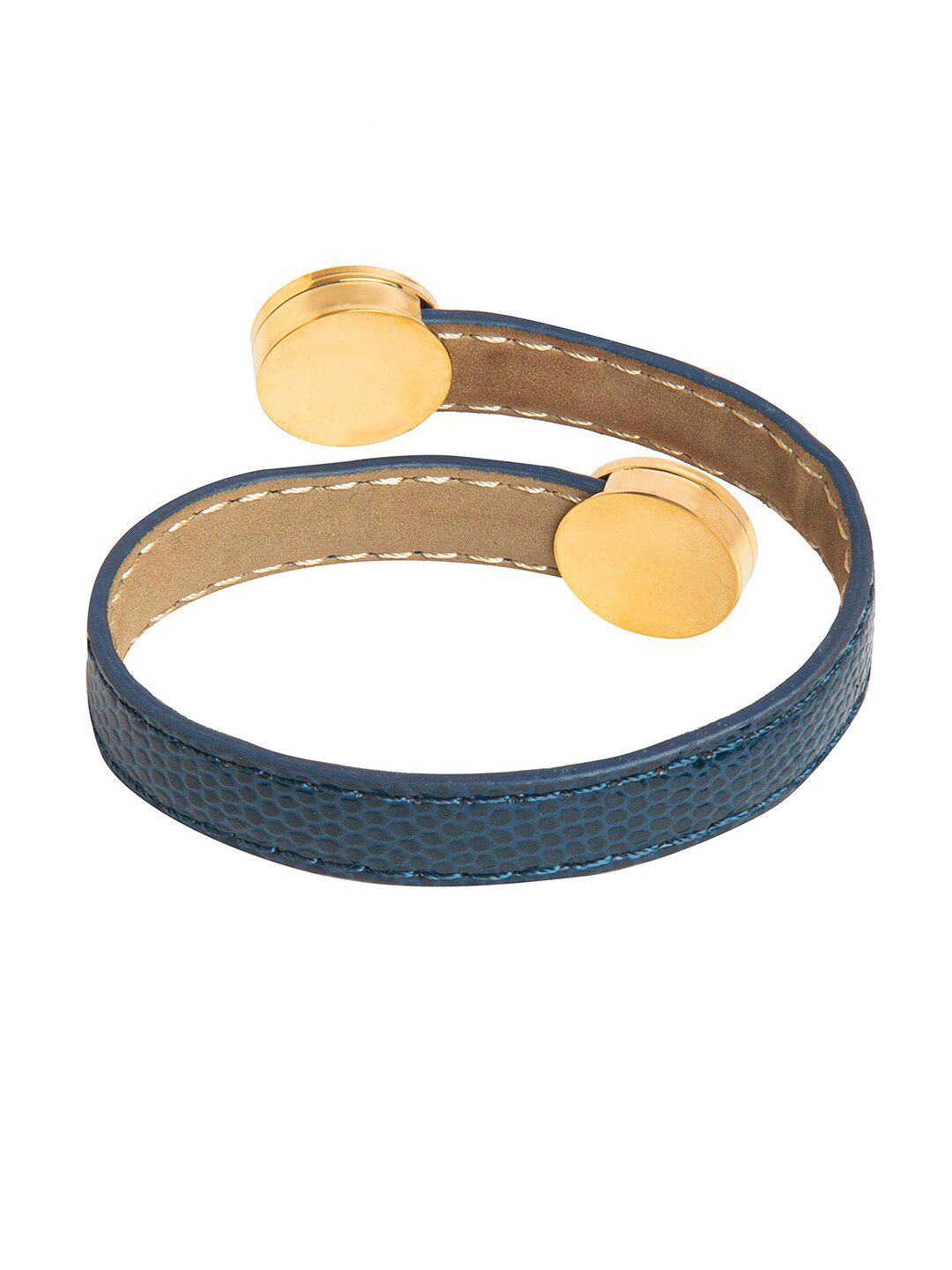 Moon Dust Women Blue & & Gold-Toned Leather Wraparound Bracelet Price in India