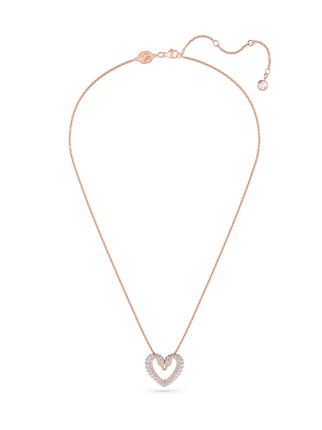 SWAROVSKI Rose Gold-Plated & White Crystals Necklace Price in India