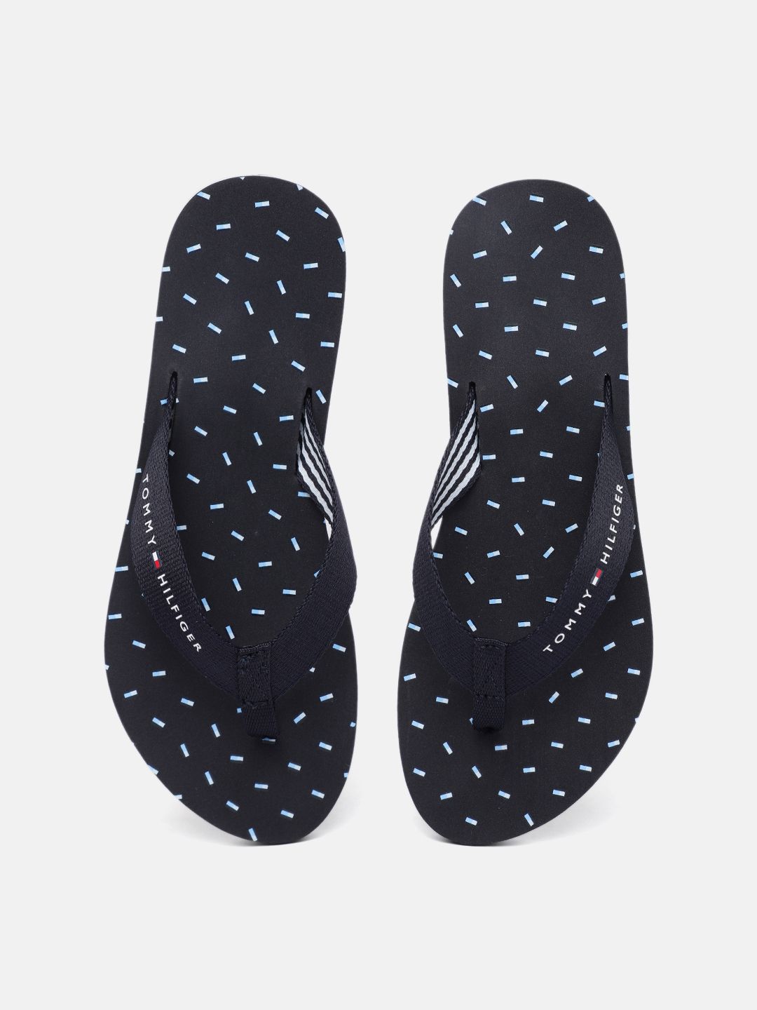 Tommy Hilfiger Women Navy Blue Printed Thong Flip-Flops Price in India