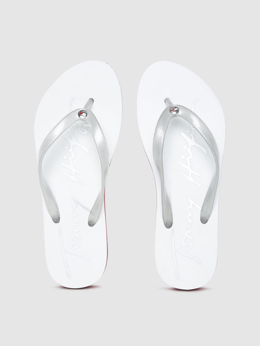 Tommy Hilfiger Women White Thong Flip-Flops Price in India