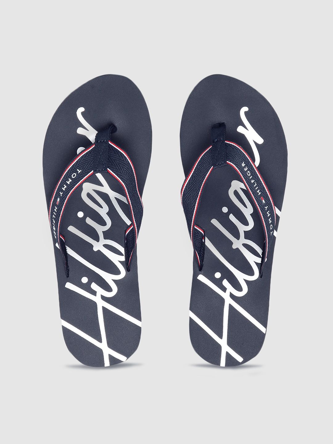 Tommy Hilfiger Women Blue Printed Thong Flip-Flops Price in India