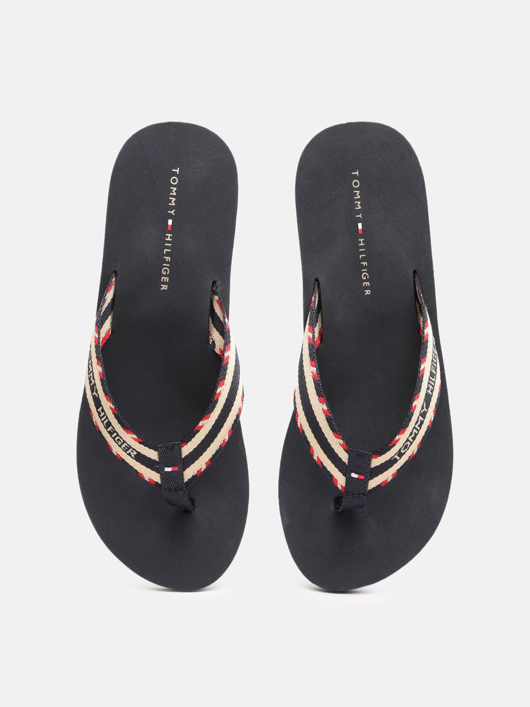 Tommy Hilfiger Women Navy Blue Printed Thong Flip-Flops Price in India