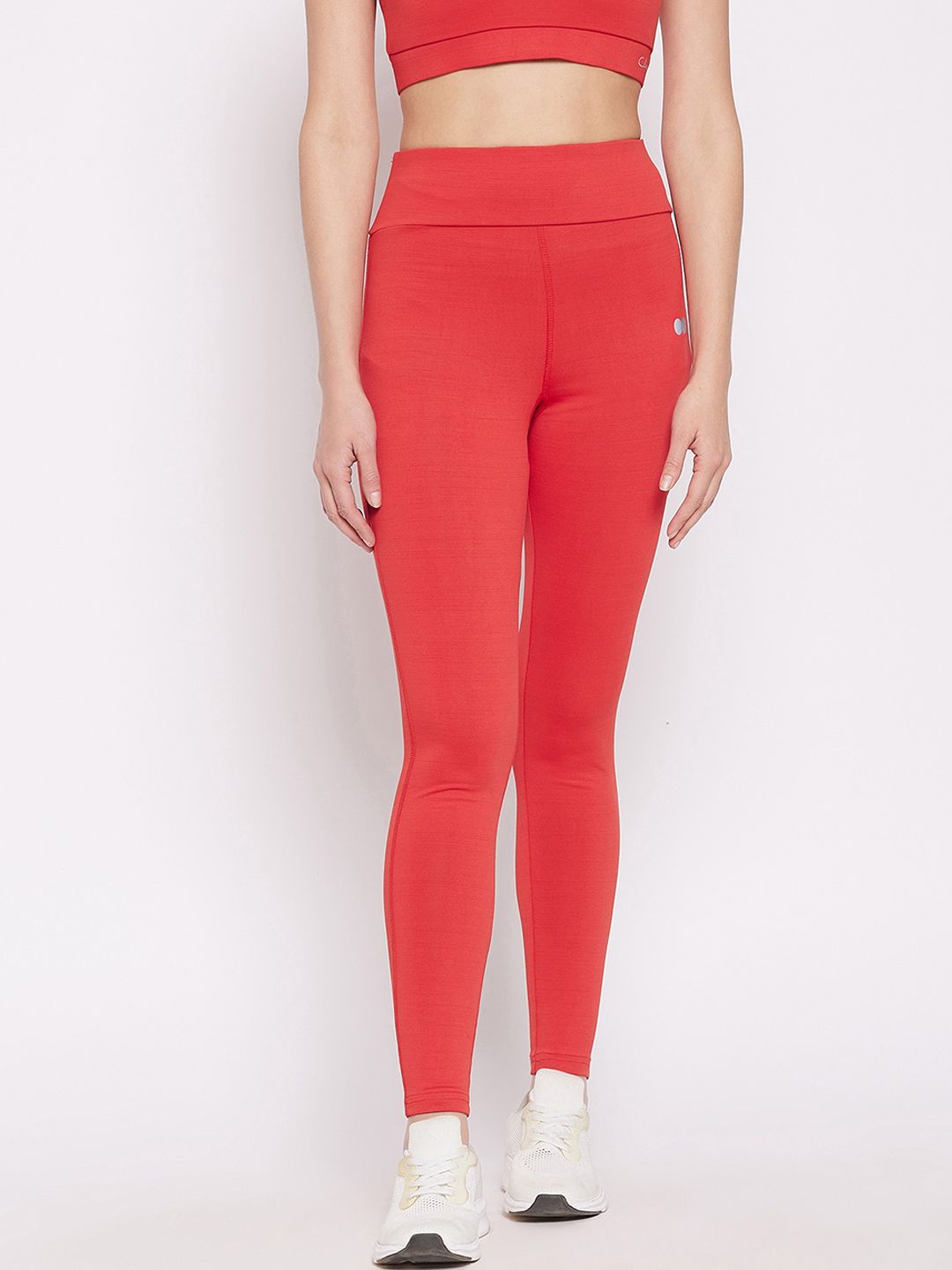Clovia Women Red Solid Ankle Length Tights Price in India