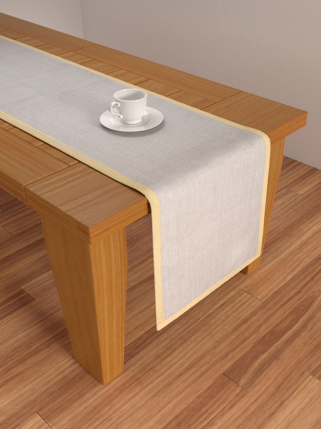 S9home by Seasons Grey Solid 6-Seater Table Runner Price in India