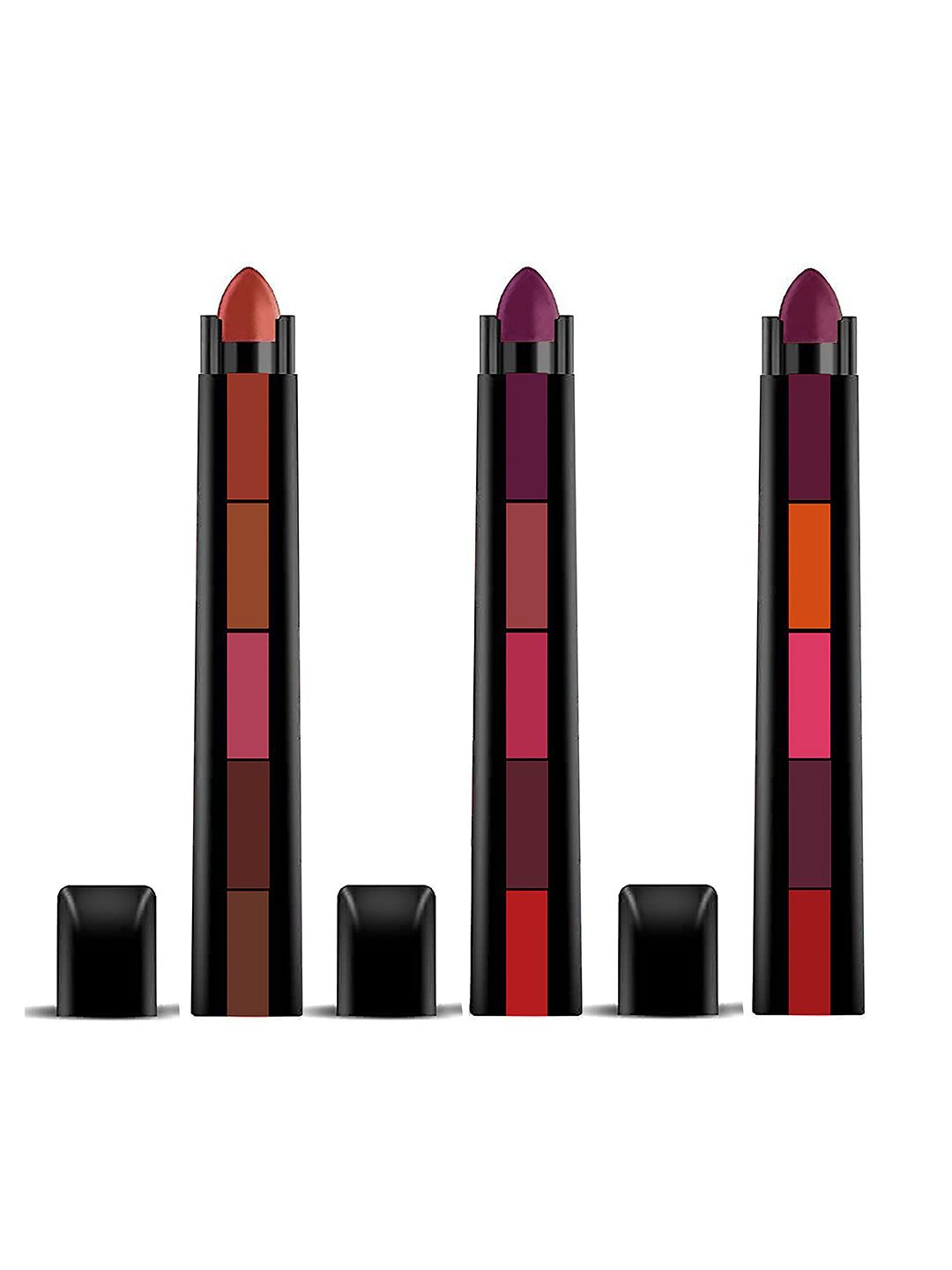 Ronzille Women Set Of 3 Fantastic 5in1 Matte Lipstick Shade A,B,C - 10 g each Price in India