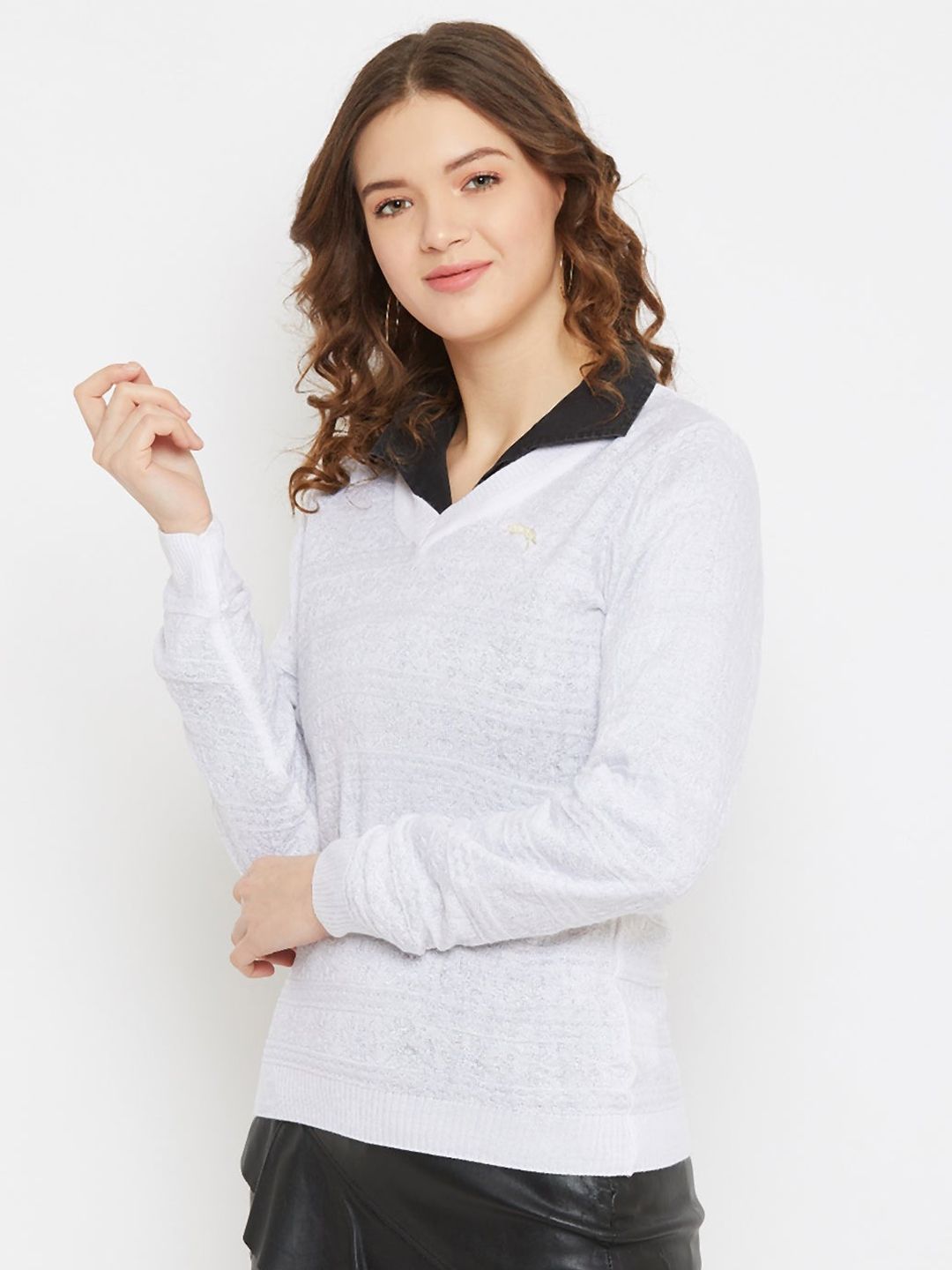 JUMP USA Women White Pullover Price in India