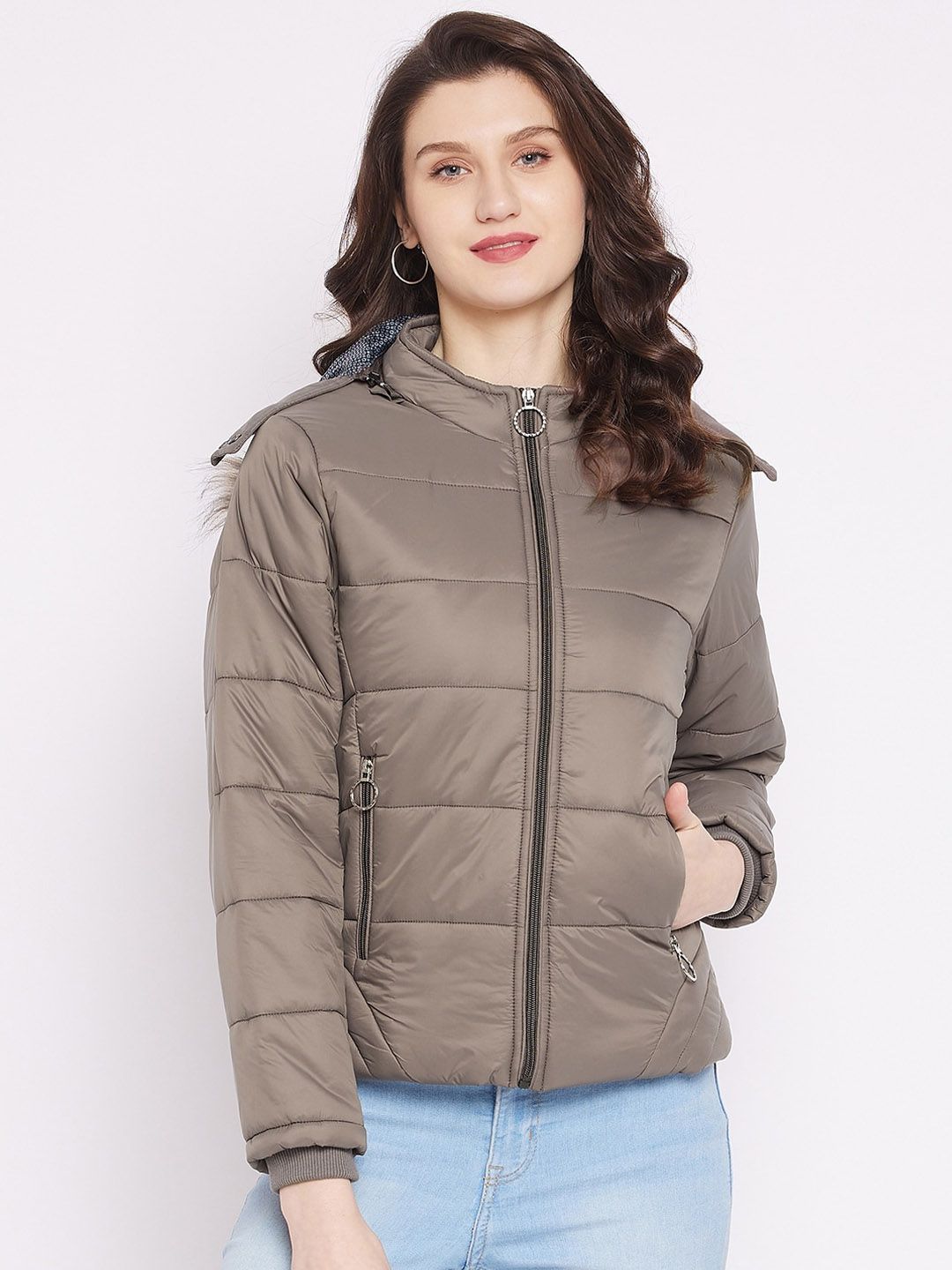 Spirit Women Brown Insulator Hooded Padded Jacket Price in India