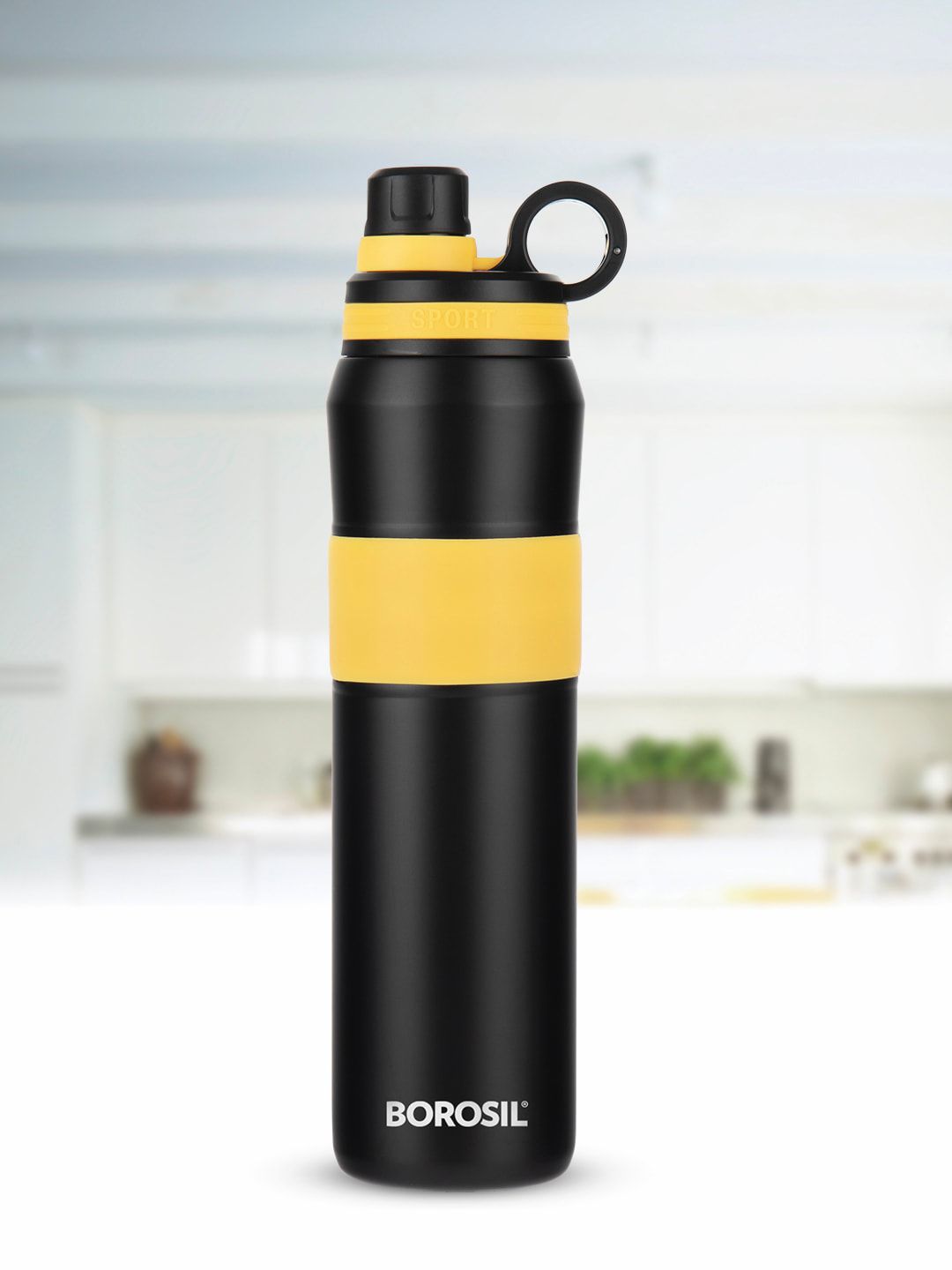 BOROSIL Yellow & Black Solid Vacuum Insulated Flask Bottle Price in India