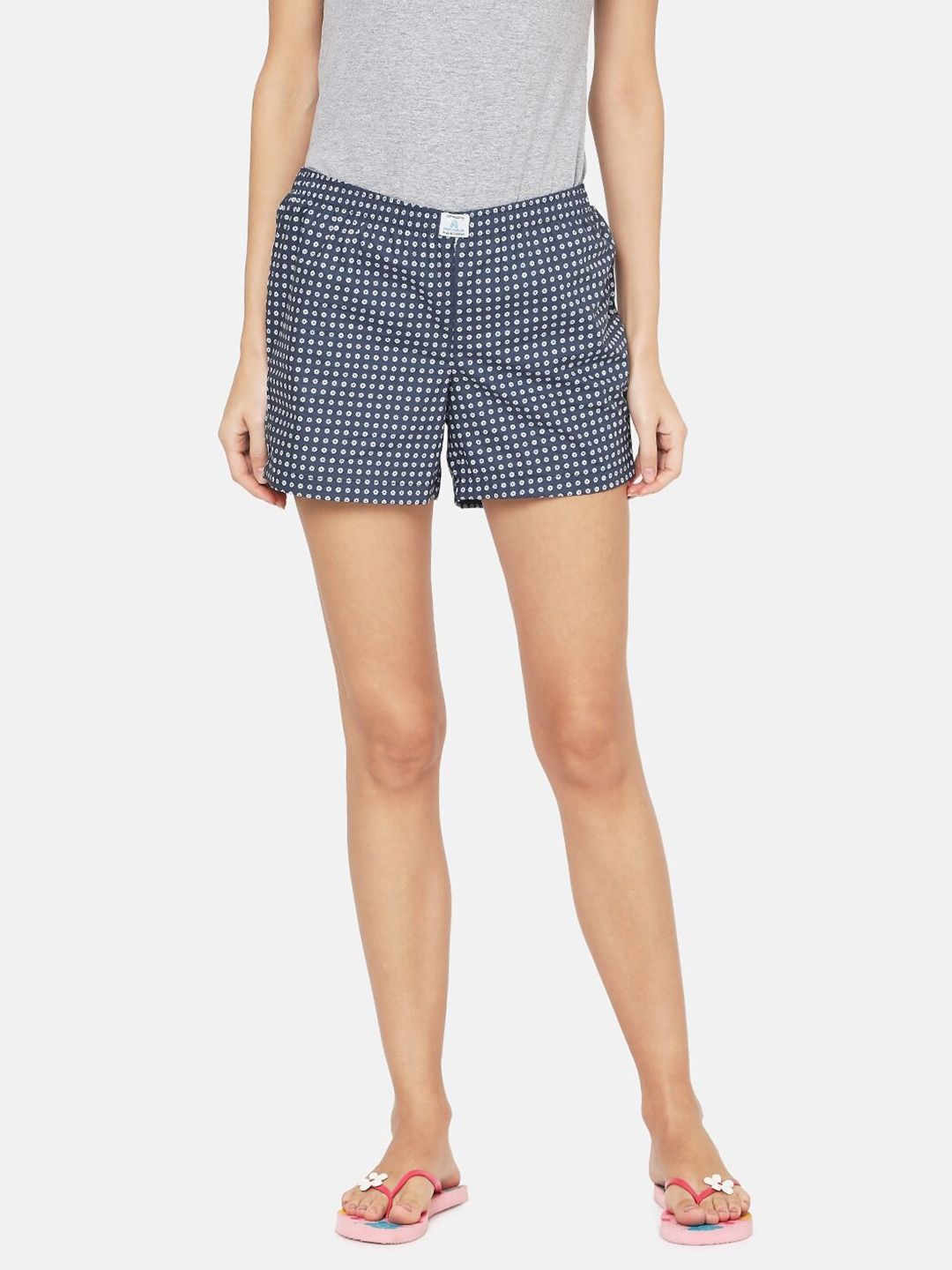 PAPA BRANDS Women Blue Printed Lounge Shorts Price in India