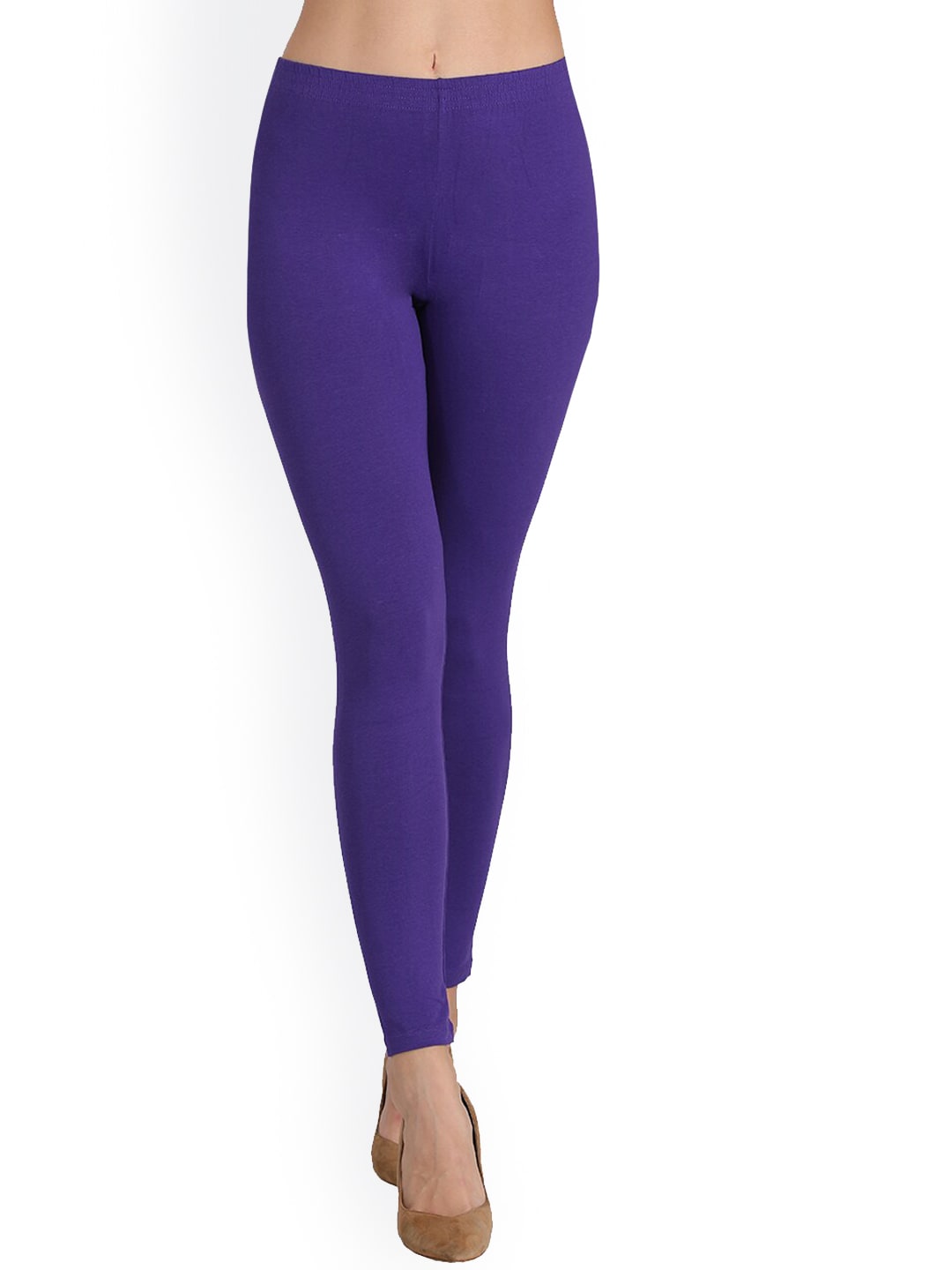 GROVERSONS Paris Beauty Women Purple Solid Ankle-Length Leggings Price in India