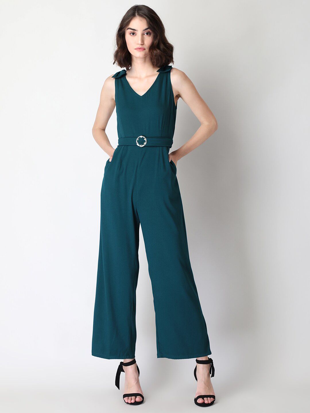 FabAlley Green Basic Jumpsuit Price in India