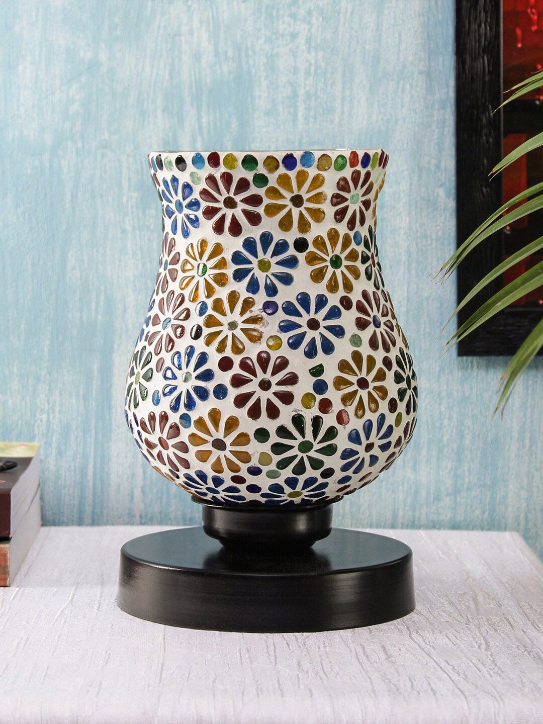 Devansh Multicolor Mosaic Table Lamp Price in India