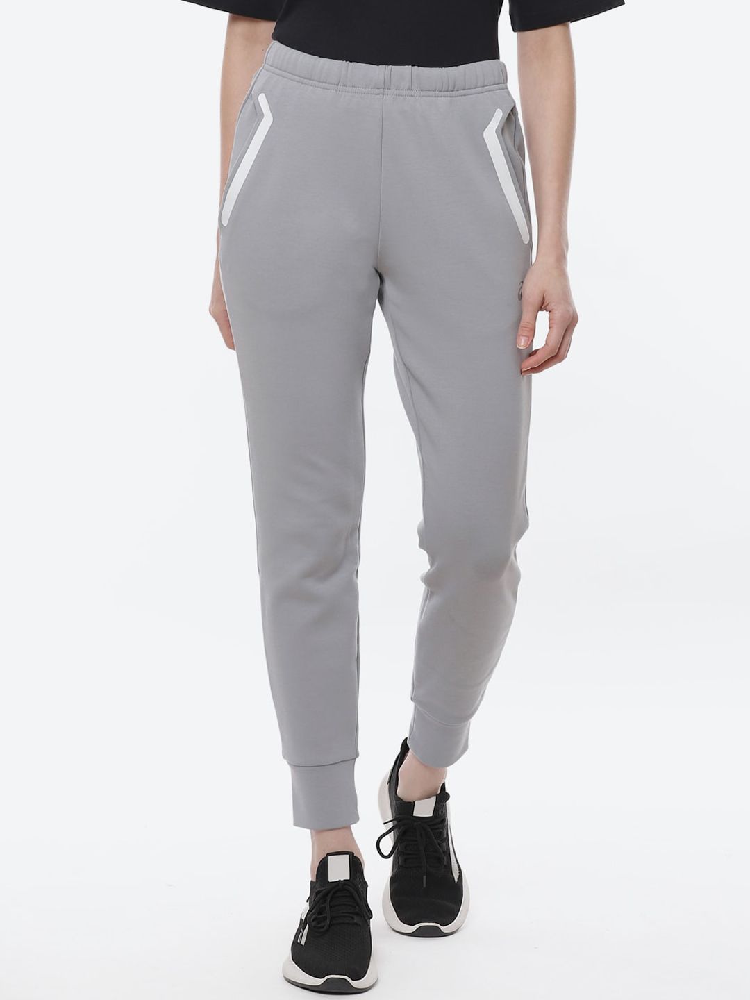 ASICS Women Grey Solid Tech Knit Tapered Joggers Price in India