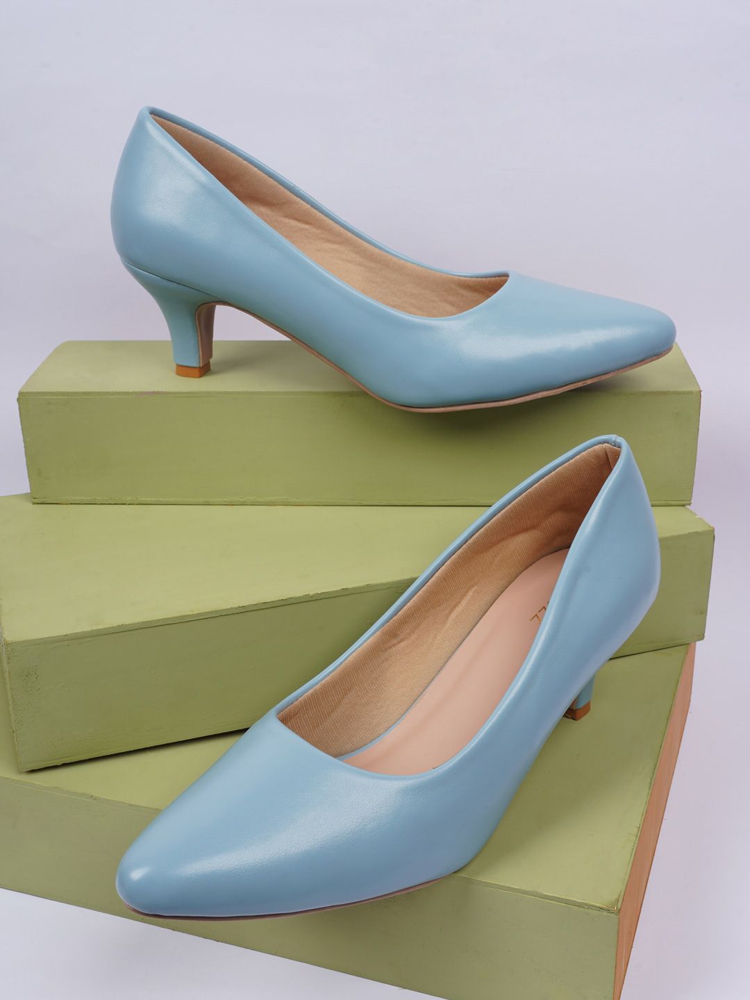 Rubeezz Women Blue Party Kitten Pumps Price in India