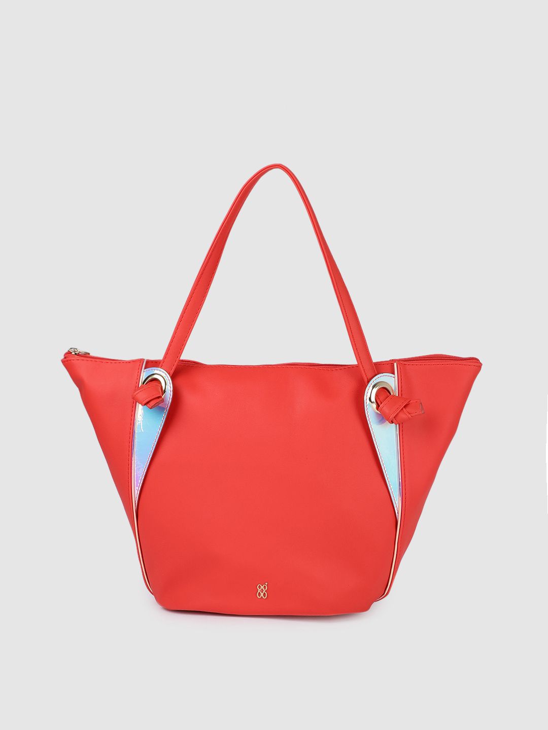 Baggit Red Solid Structured Shoulder Bag Price in India