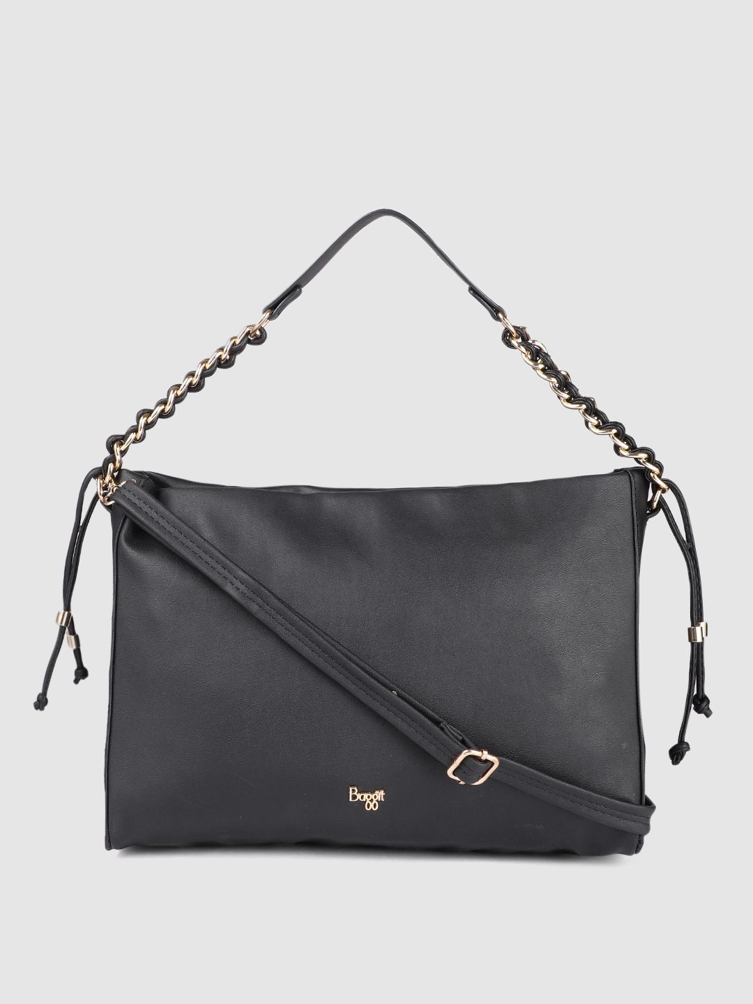 Baggit Black Solid Structured Sling Bag Price in India