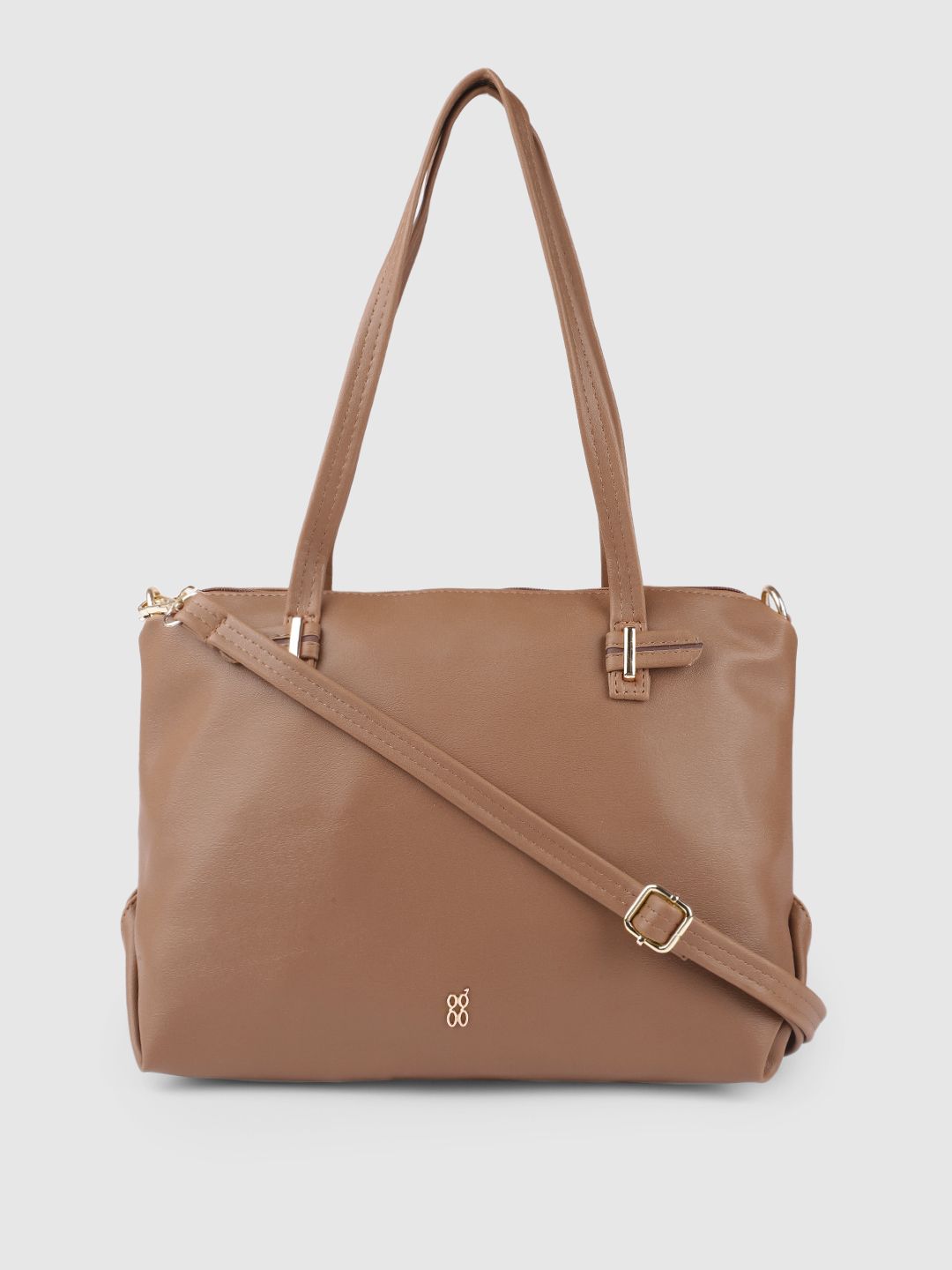 Baggit Brown Solid Structured Shoulder Bag Price in India