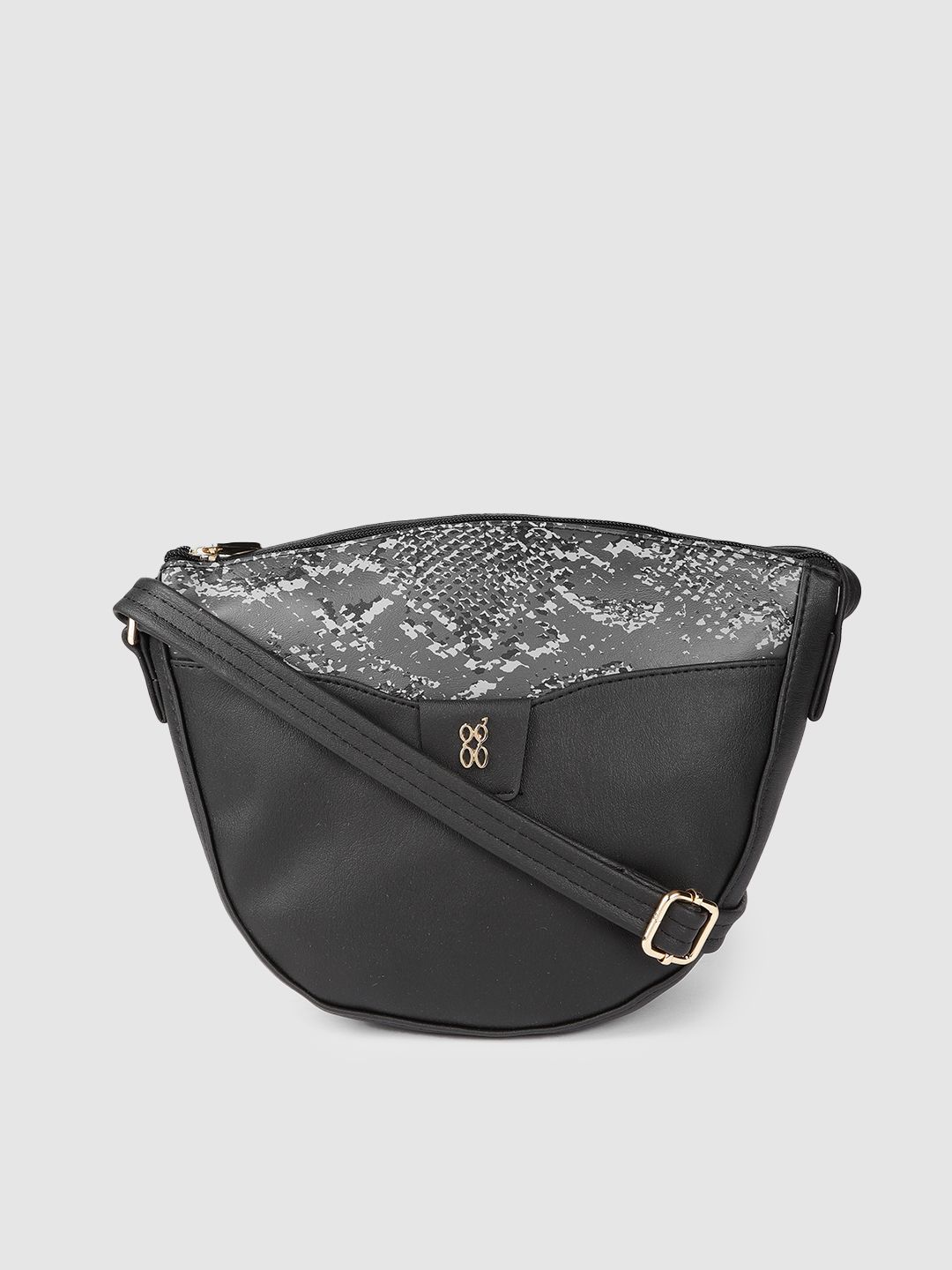 Baggit Black Textured Sling Bag Price in India