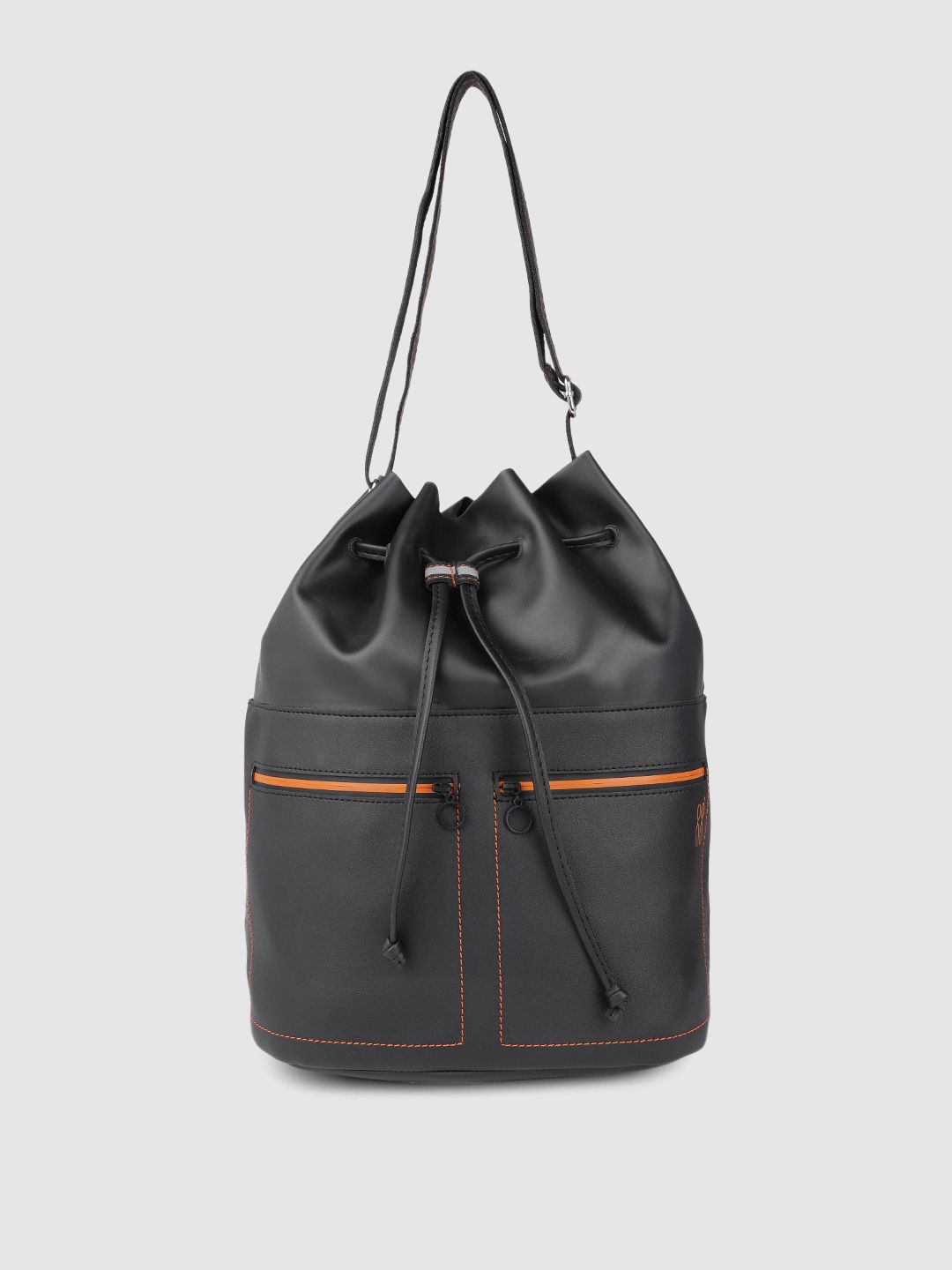 Baggit Black Solid Regular Bucket Shoulder Bag Price in India