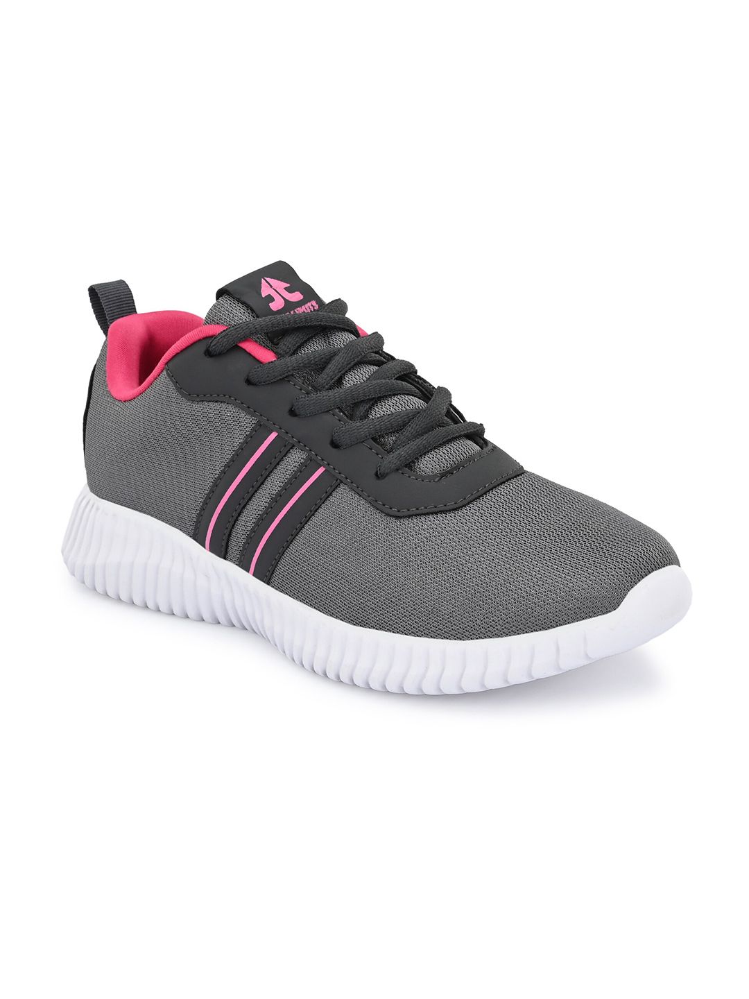 OFF LIMITS Women Grey & Fuchsia Mesh Non-Marking Running Shoes Price in India