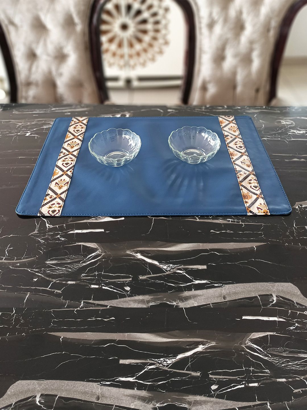 IMARS Blue Set of 2 Printed Table Placemats Price in India