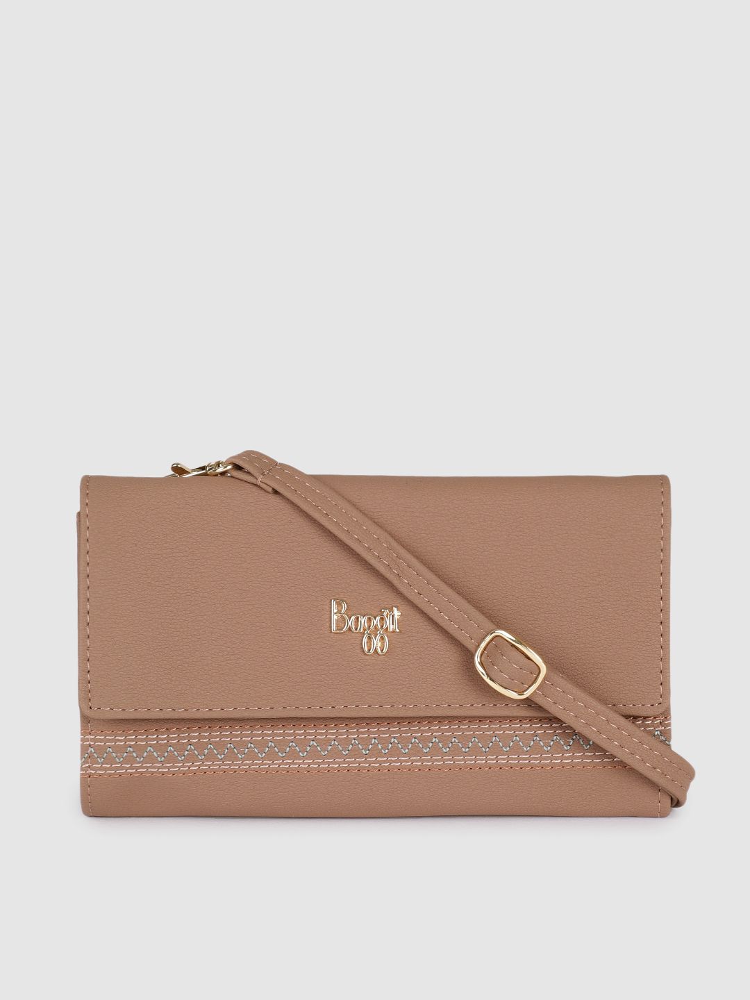 Baggit Women Mauve Solid Envelope with Sling Strap Price in India