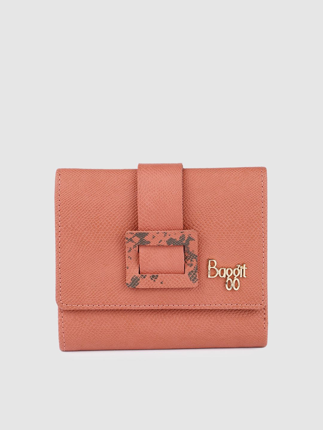 Baggit Women Coral Pink Three Fold Wallet Price in India