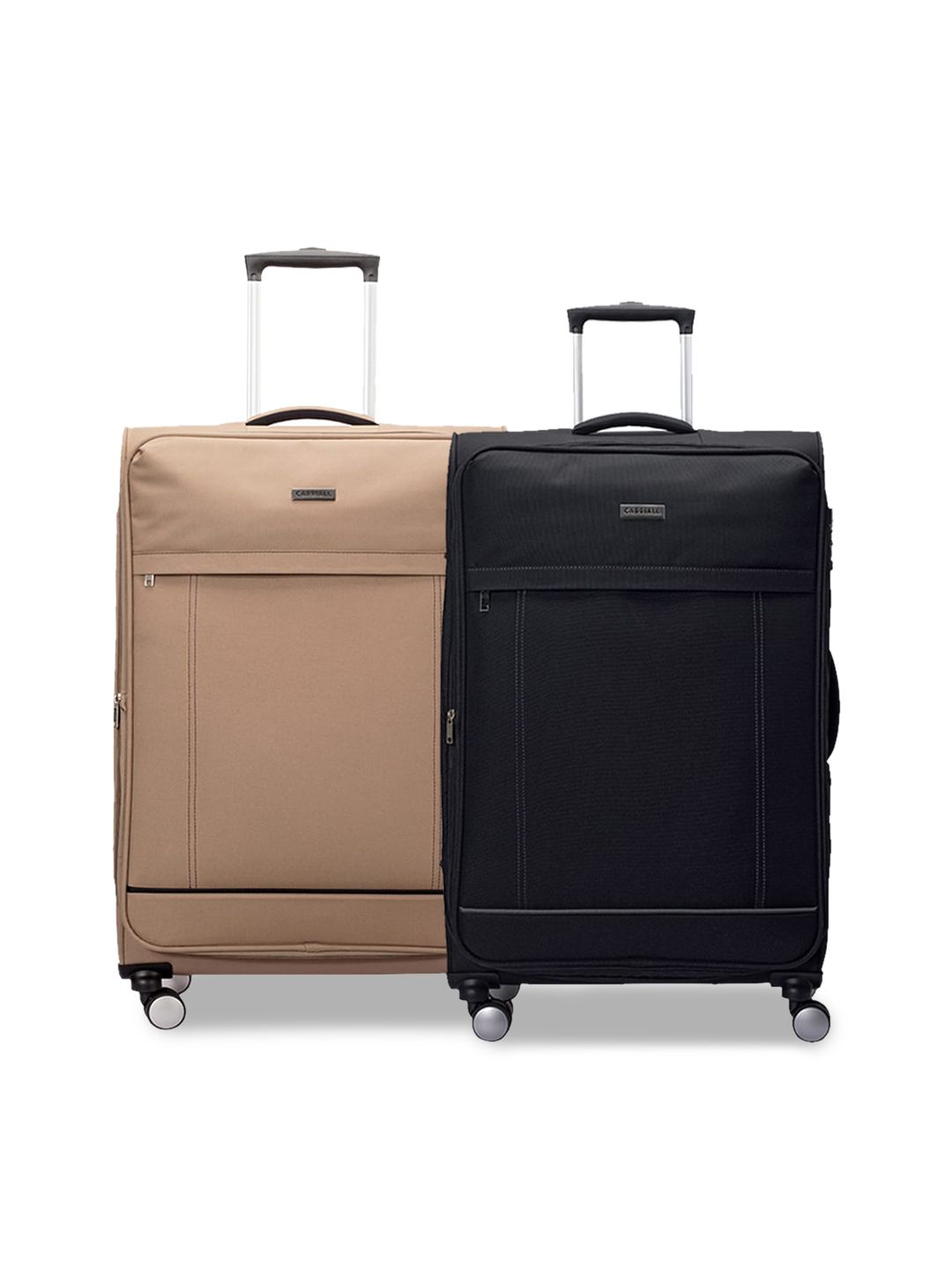 CARRIALL Black & Beige Large Combo Set of 2 Luggage Price in India