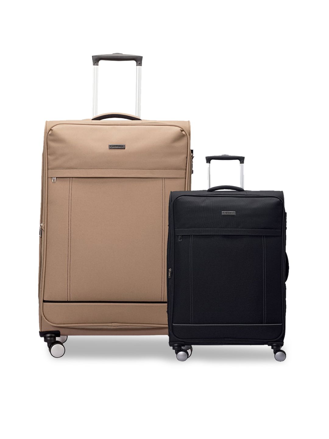 CARRIALL Set of 2 Beige and Black Large & Small Luggage Price in India