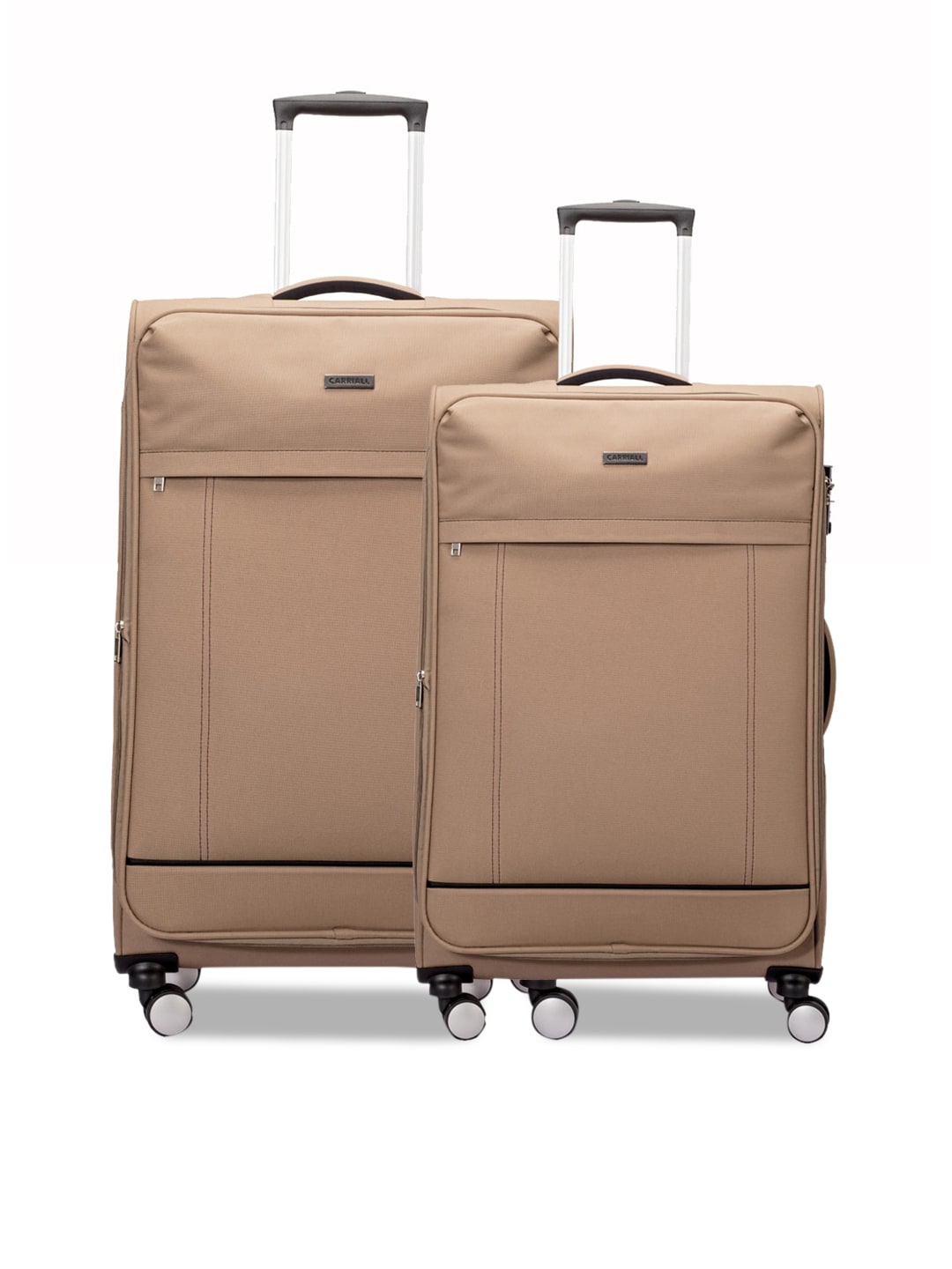 CARRIALL Beige Set of 2 Large & Medium Trolley Bags Price in India