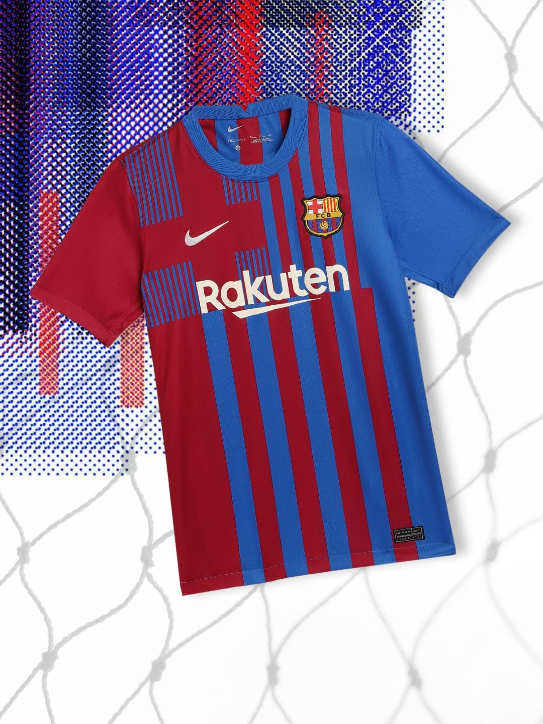 Buy Nike Kids Blue & Maroon FC Barcelona StripedFootball T-shirt