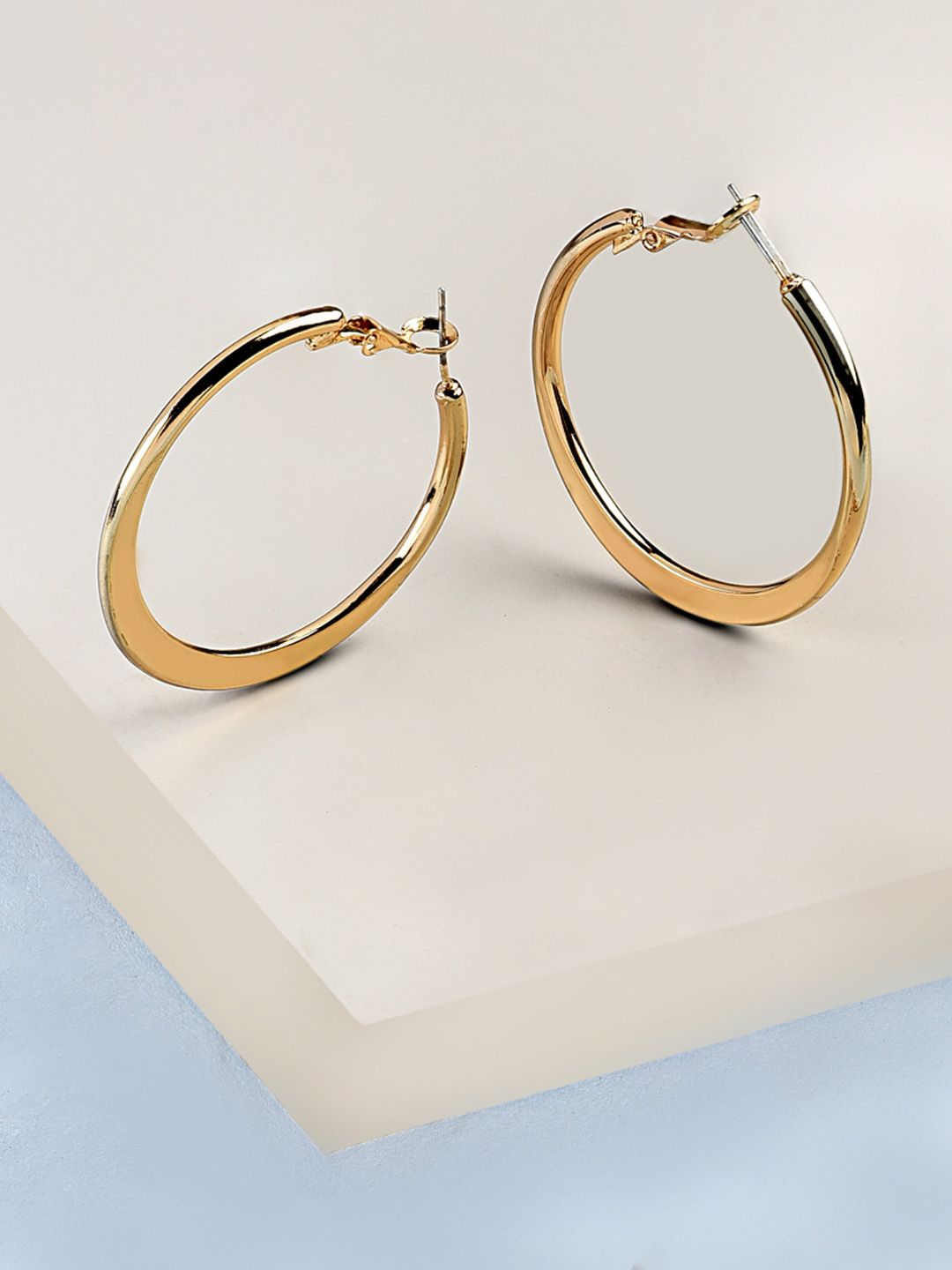 AMI Gold-Toned Contemporary Hoop Earrings Price in India