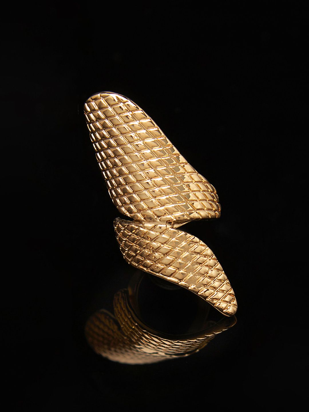 AMI Gold-Plated Contemporary Shaped Adjustable Finger Ring Price in India