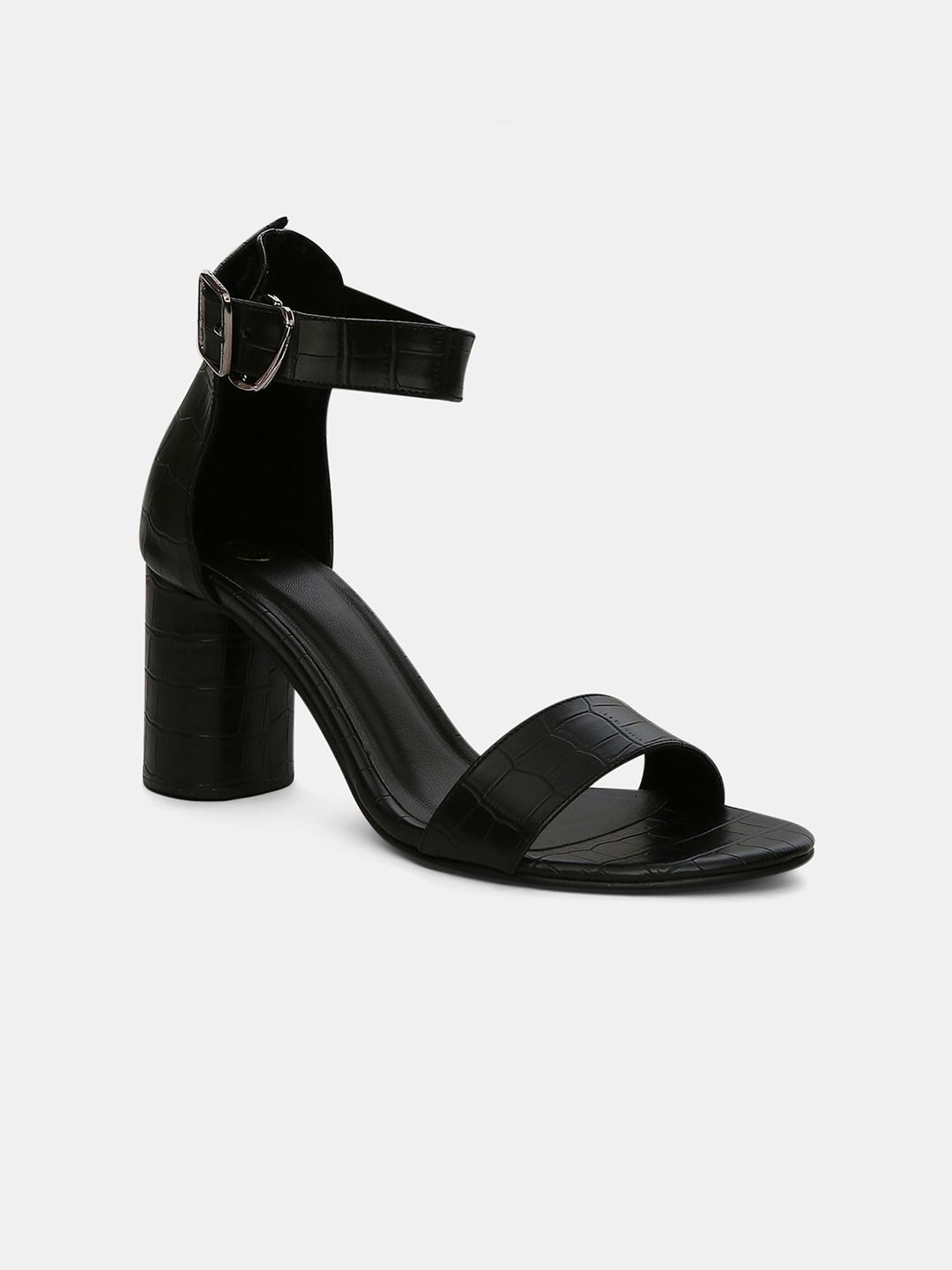 20Dresses Black PU Party Block Sandals Price in India