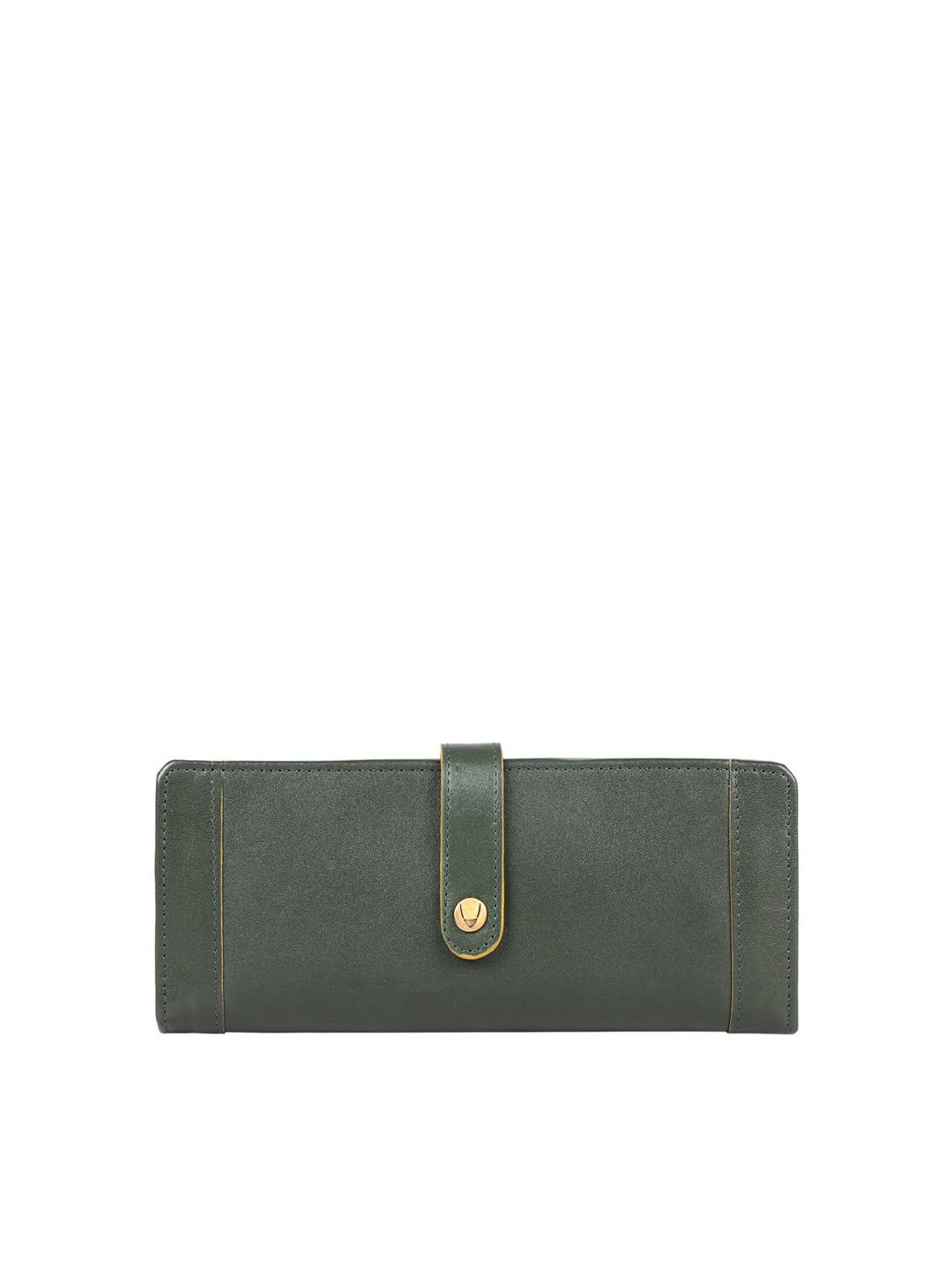 Hidesign Women Green Leather Three Fold Wallet Price in India