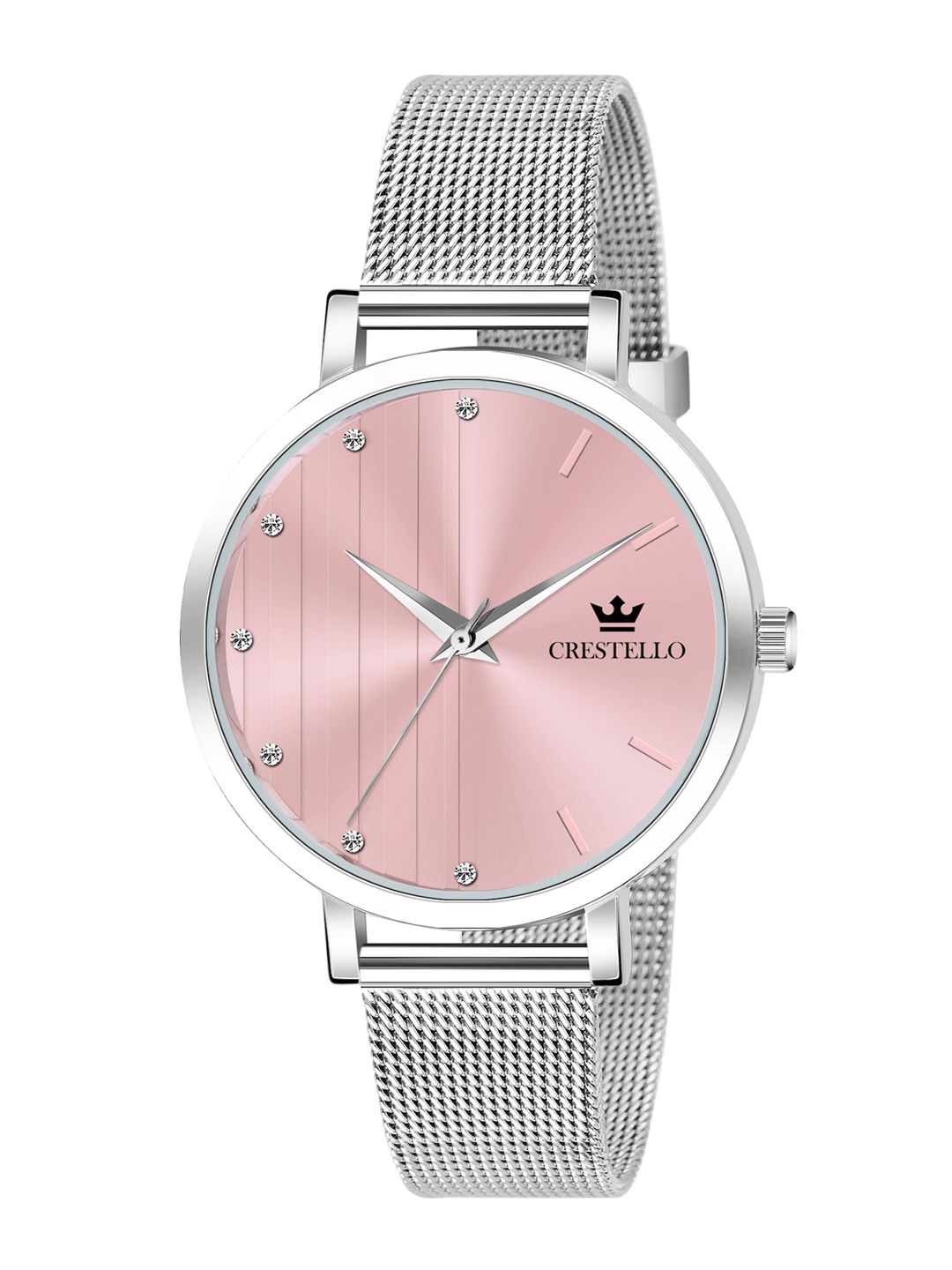 CRESTELLO Women Pink Stainless Steel Straps Analogue Watch CR-L103-PNK-CH Price in India