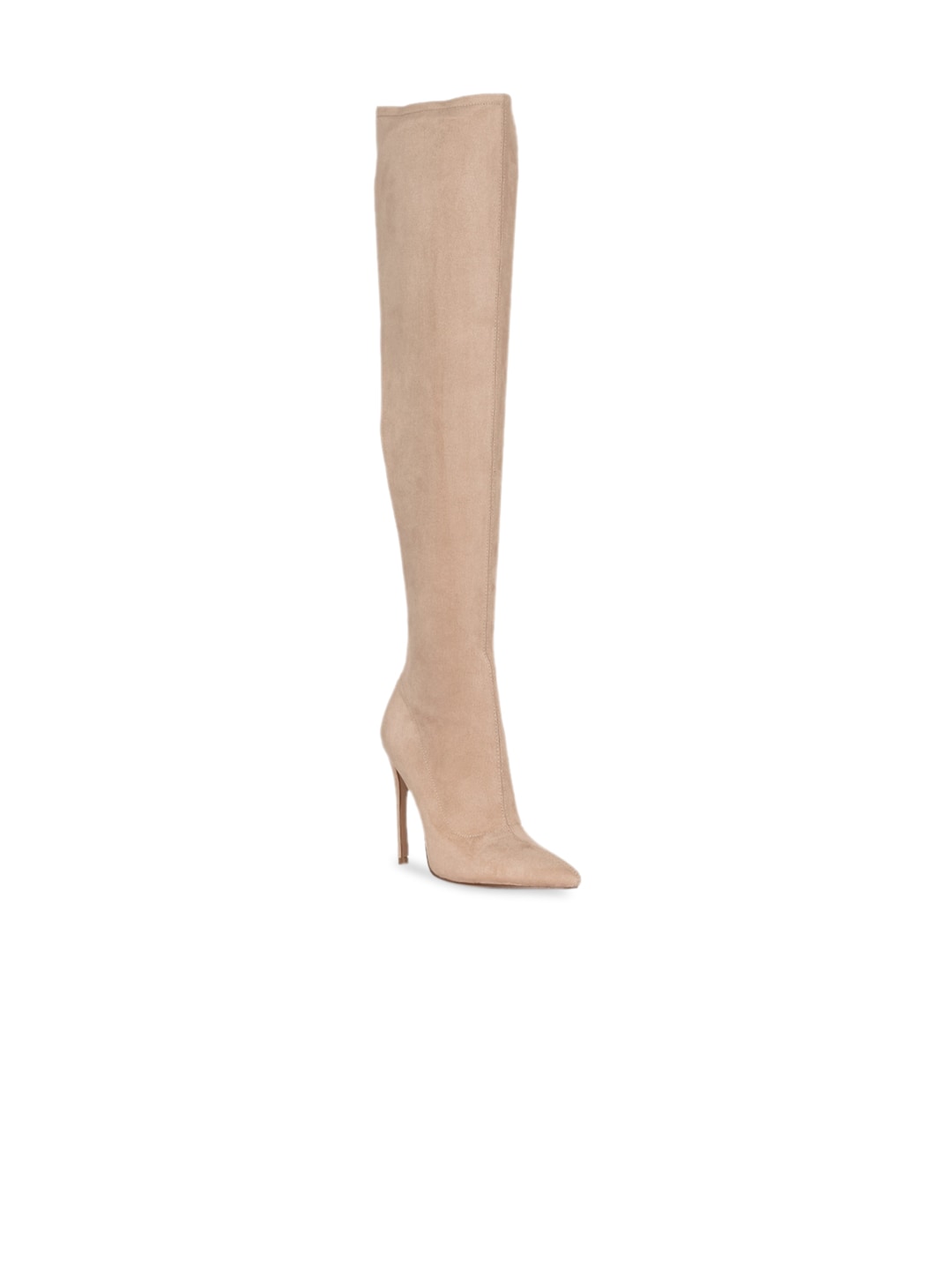 London Rag Beige Suede Party High-Top Stiletto Heeled Boots Price in India