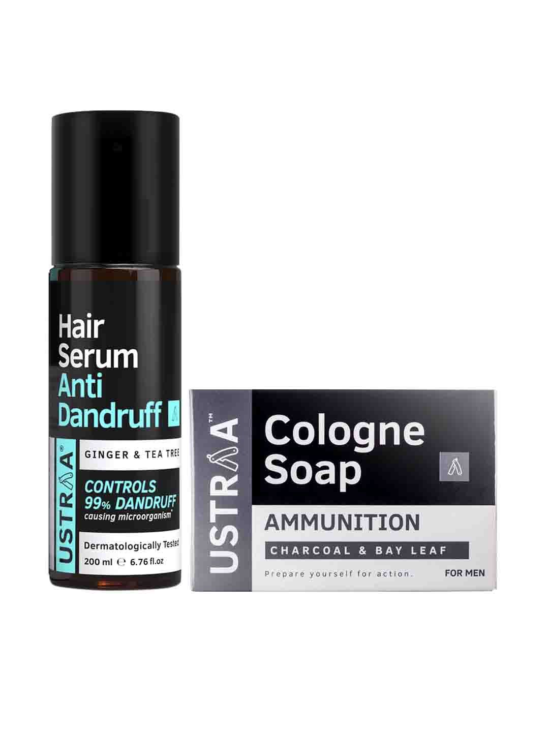 Ustraa Mens Combo of 2 Cologne Soap 125 gm & Anti Dandruff Serum, 200ml