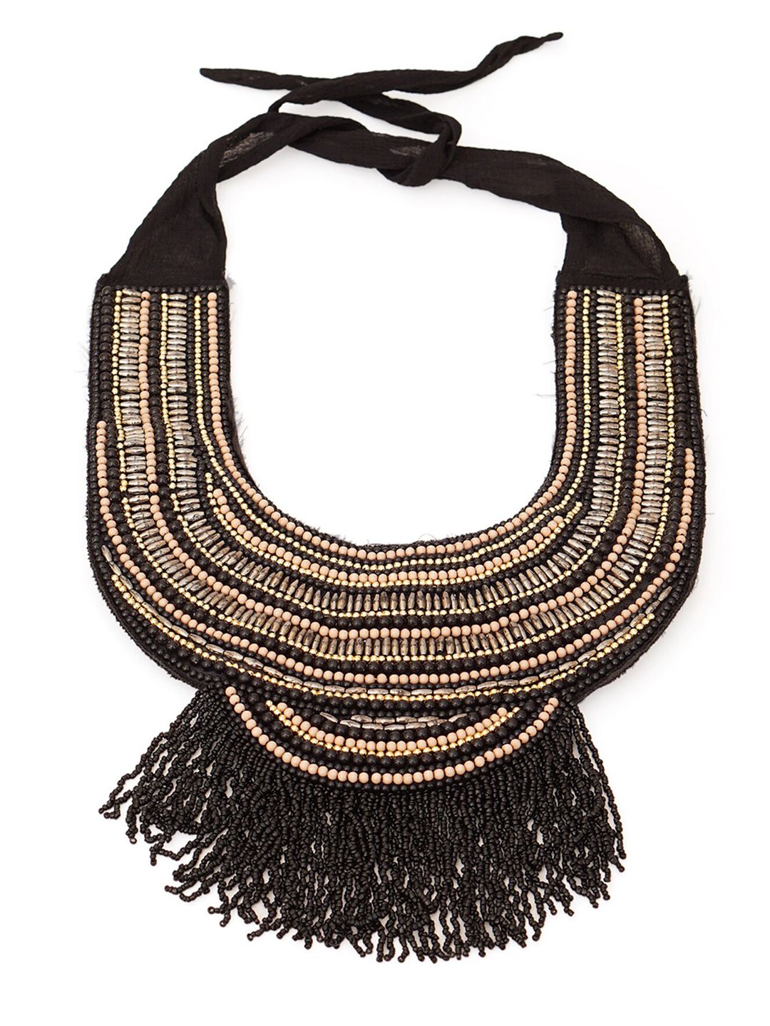 Diwaah Black & Gold Joey Embellished Necklace Price in India
