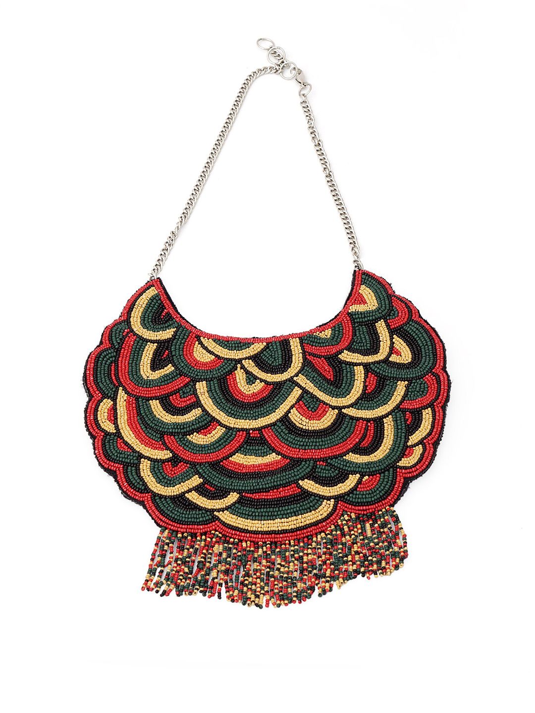 Diwaah Red & Green Embellished Necklace Price in India