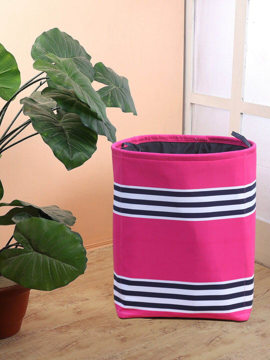 My Gift Booth Pink & White Striped Laundry Bag Price in India