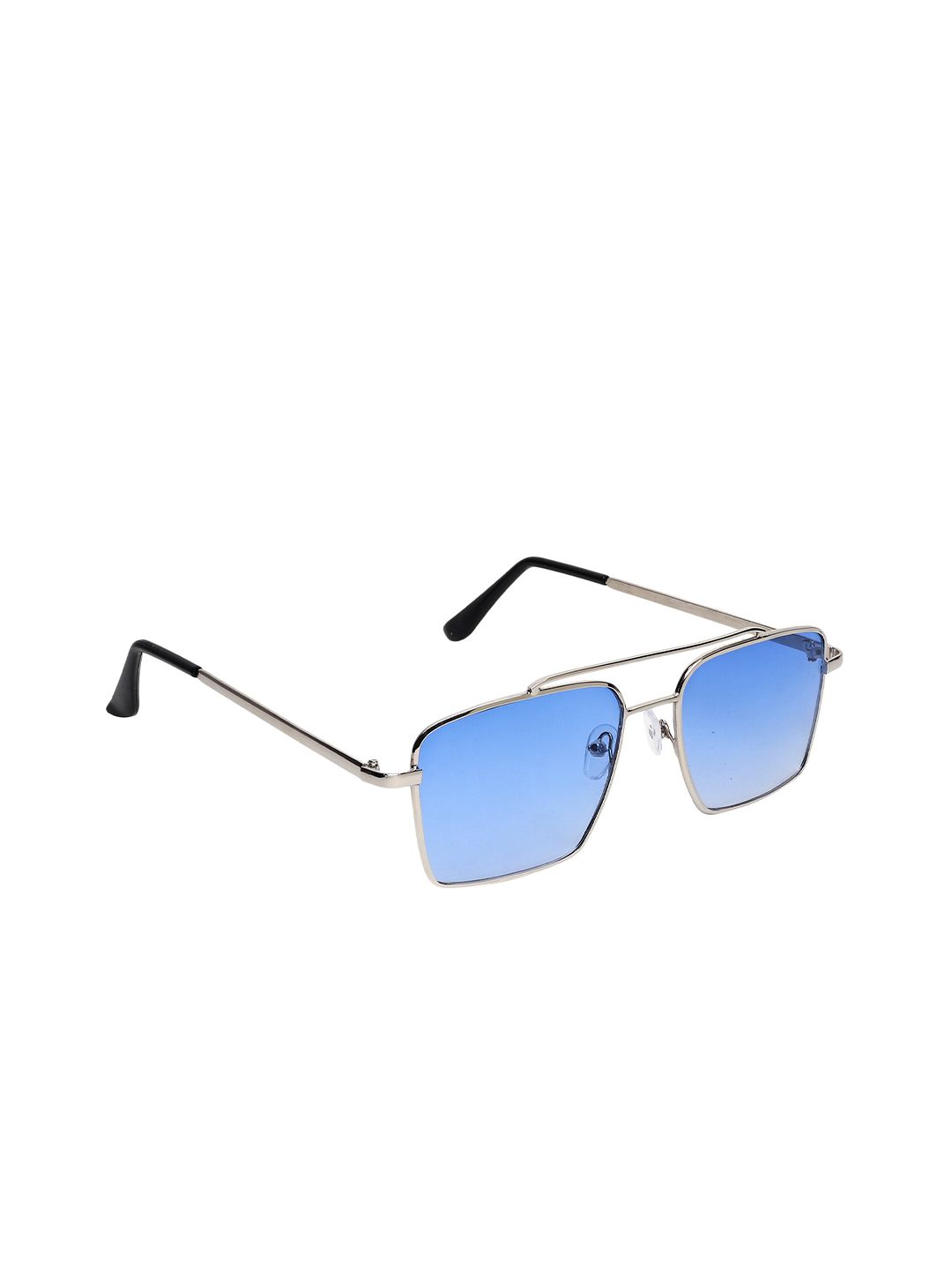 CRIBA Unisex Blue Lens & Silver-Toned Sunglasses with UV Protected Lens CR_QUATRA_SKY-BLU Price in India