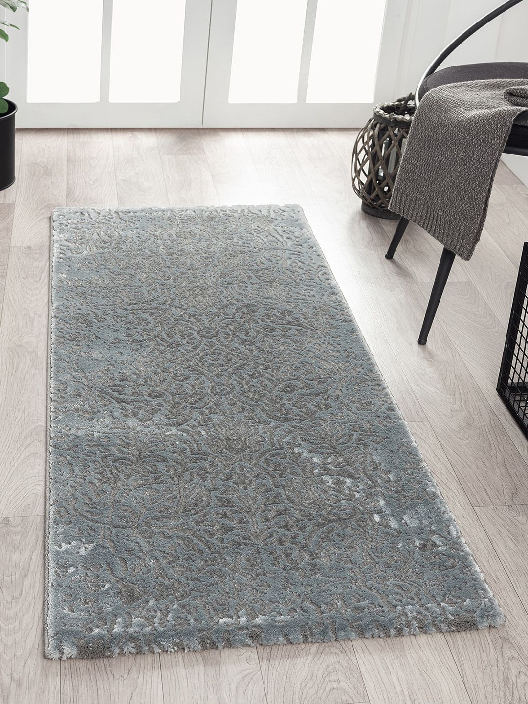 OBSESSIONS Grey Solid Floor Runner Price in India