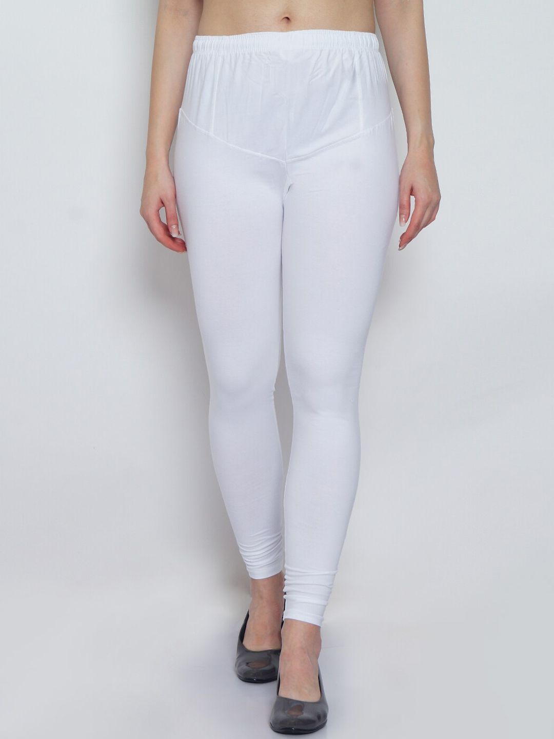 GRACIT Woman white Solid Super Combed Cotton Churidar-Length Leggings Price in India