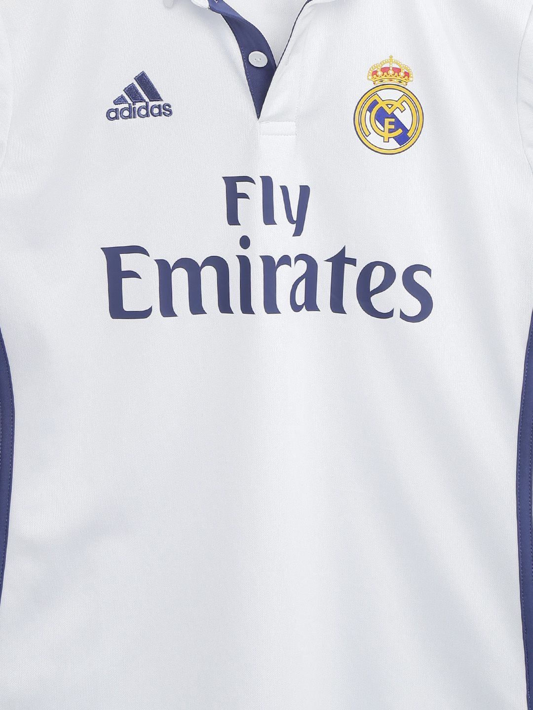 Buy ADIDAS Boys White Real Madrid F.C. Printed Polo Collar T-Shirt