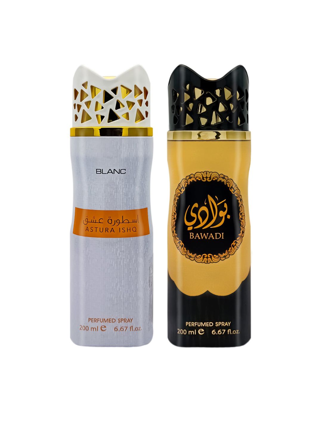 Asdaaf Set Of 2 Blanc & Bawadi Deodorant Body Spray - 200 ml (each)