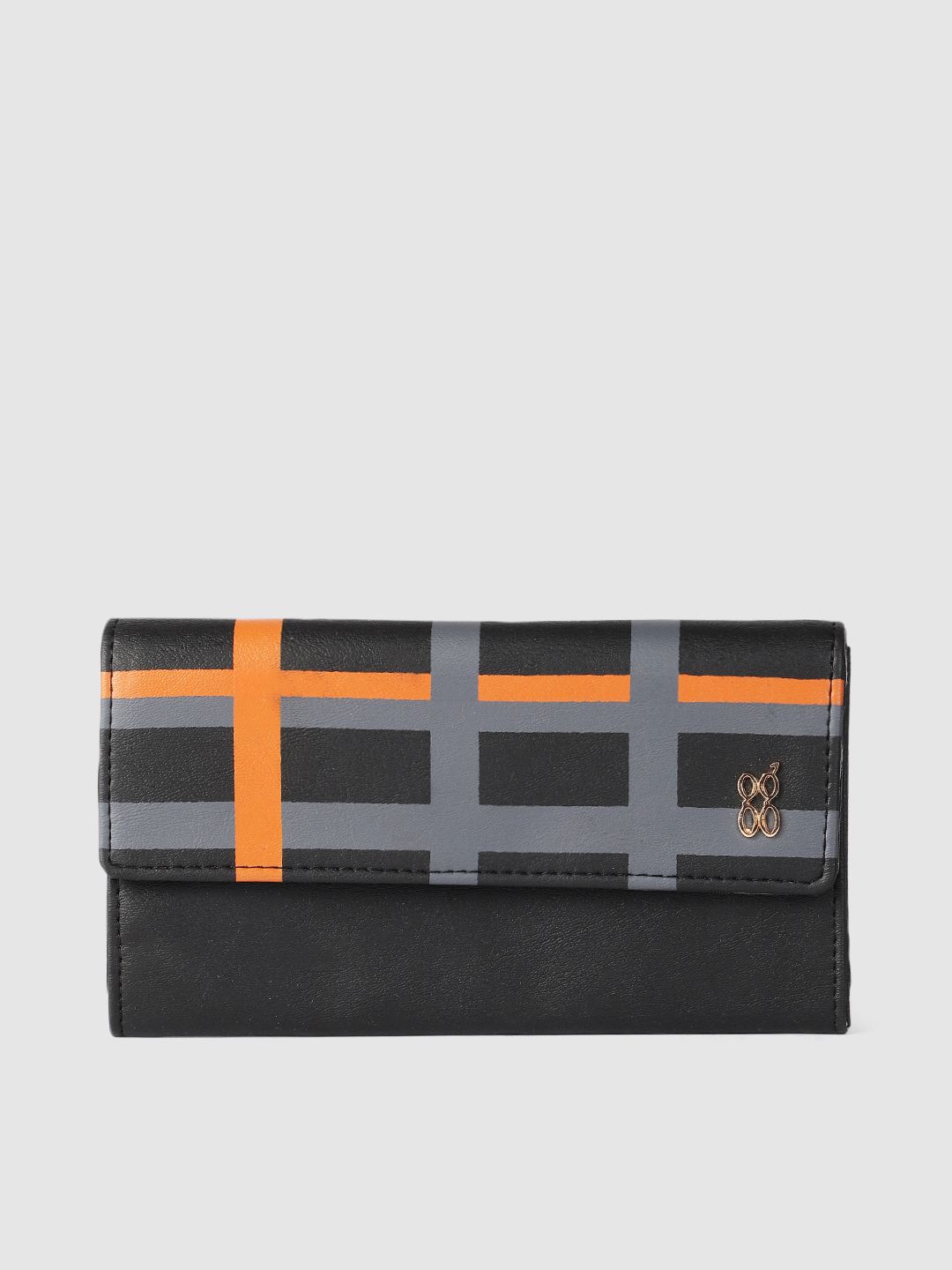 Baggit Women Black Printed Two Fold Wallet Price in India